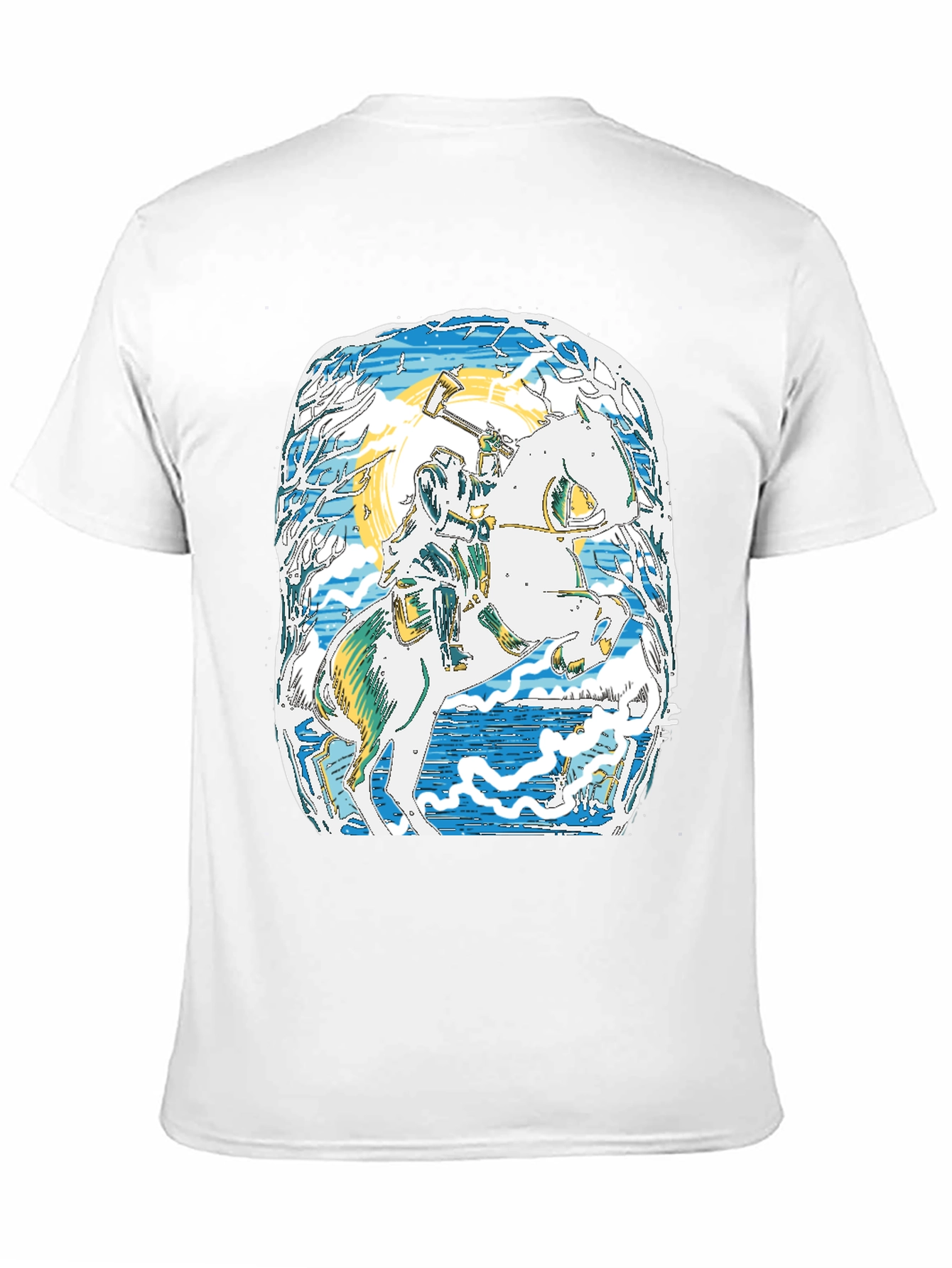Viking Horseman Graphic Tee - Premium Black T-Shirt