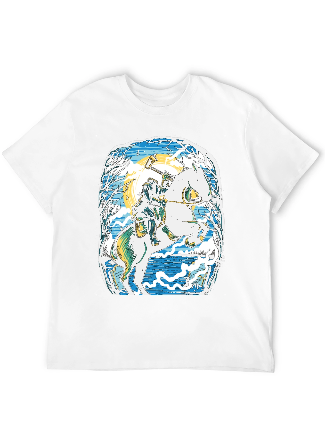 Viking Horseman Graphic Tee - Premium Black T-Shirt