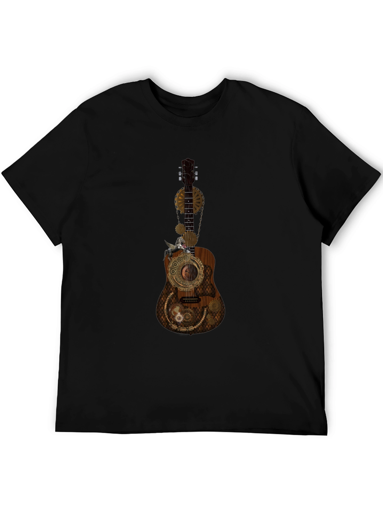 Steampunk Guitar Graphic Tee - Unique Design