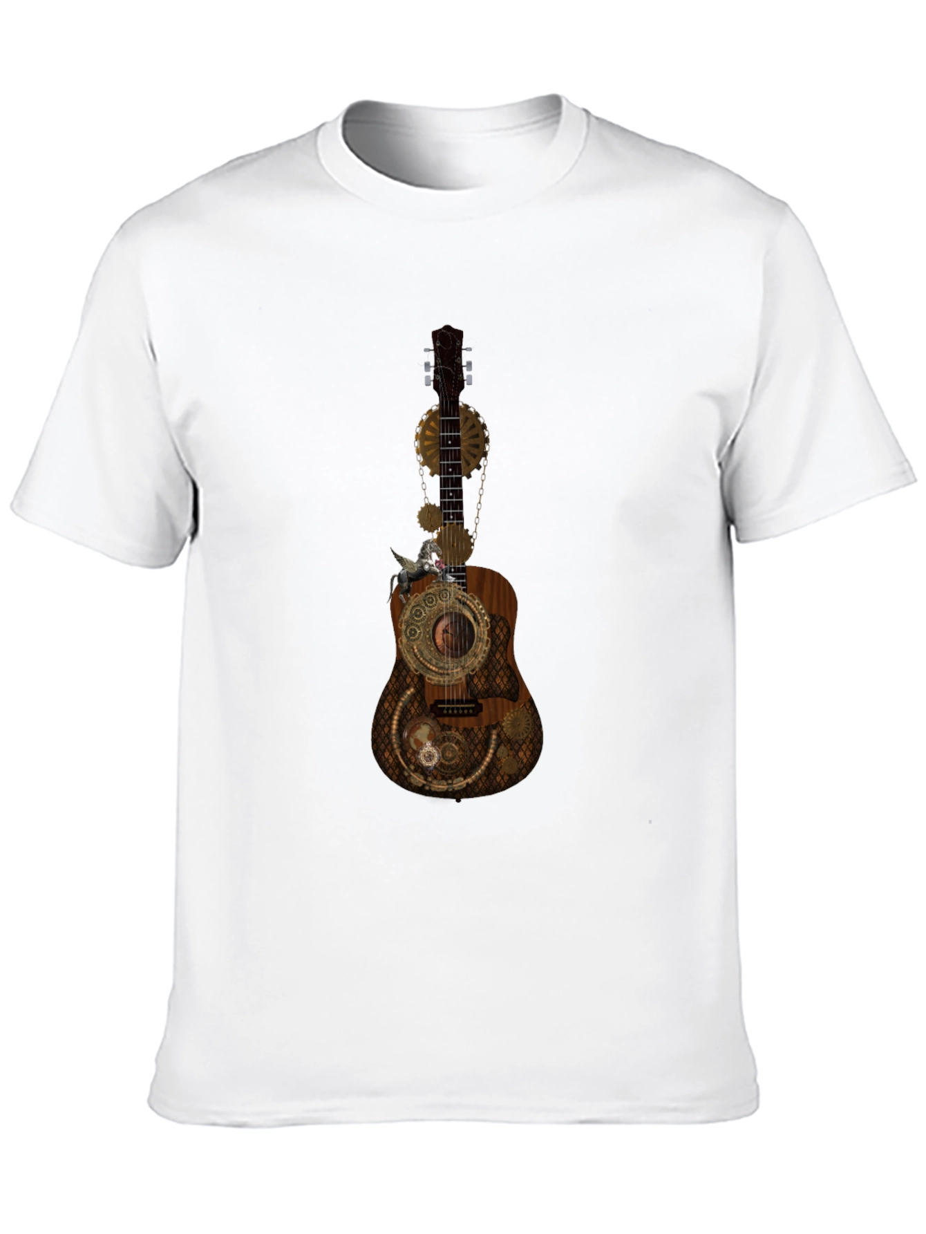 Steampunk Guitar Graphic Tee - Unique Design
