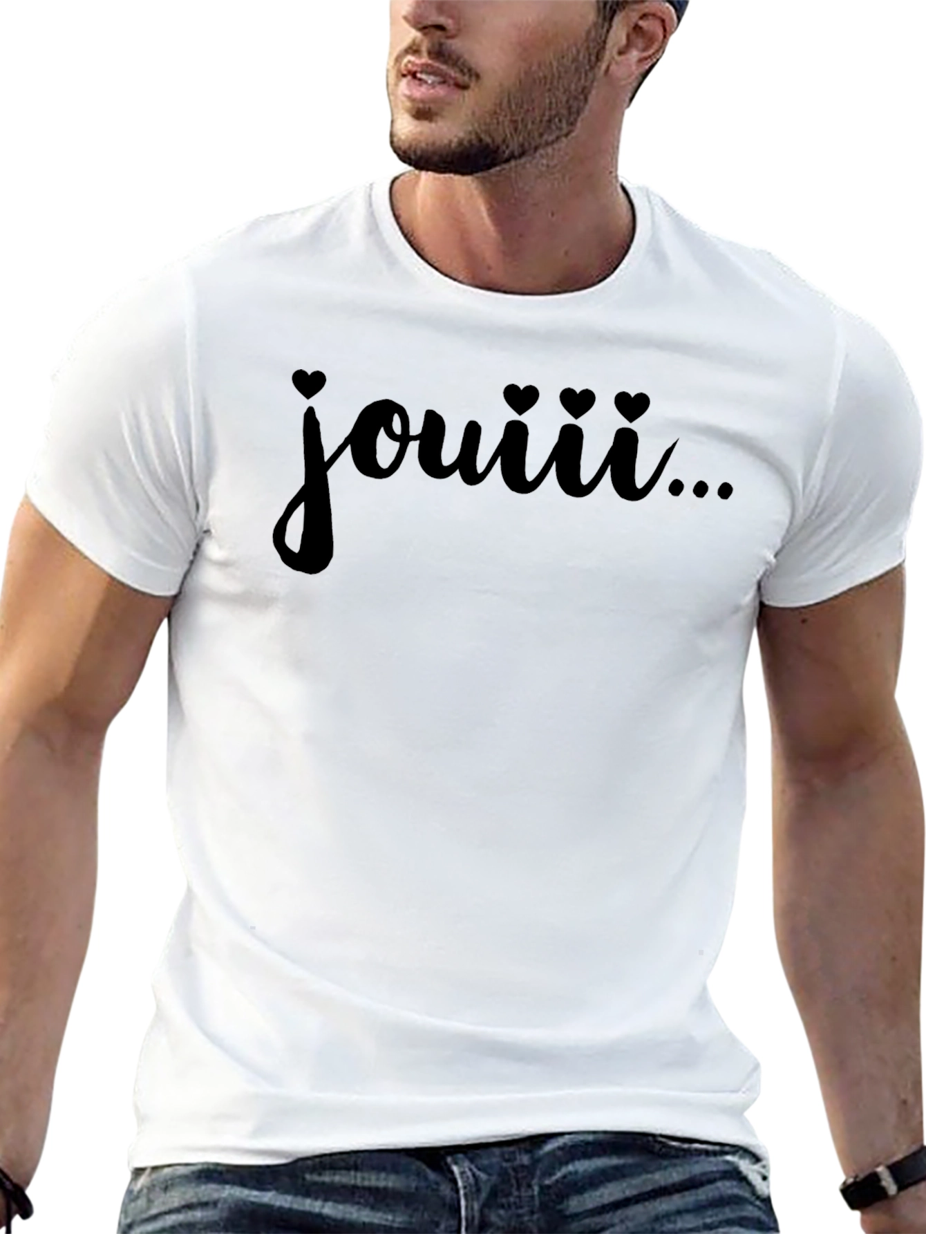 Jouiii Heart Graphic Black T-Shirt
