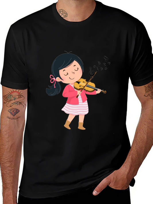 Girl Playing Violin Graphic Tee - Unisex