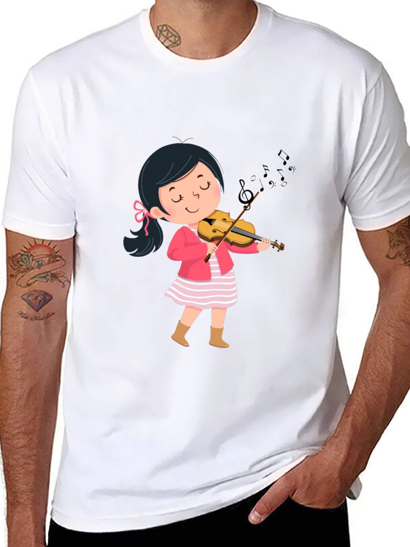 Girl Playing Violin Graphic Tee - Unisex