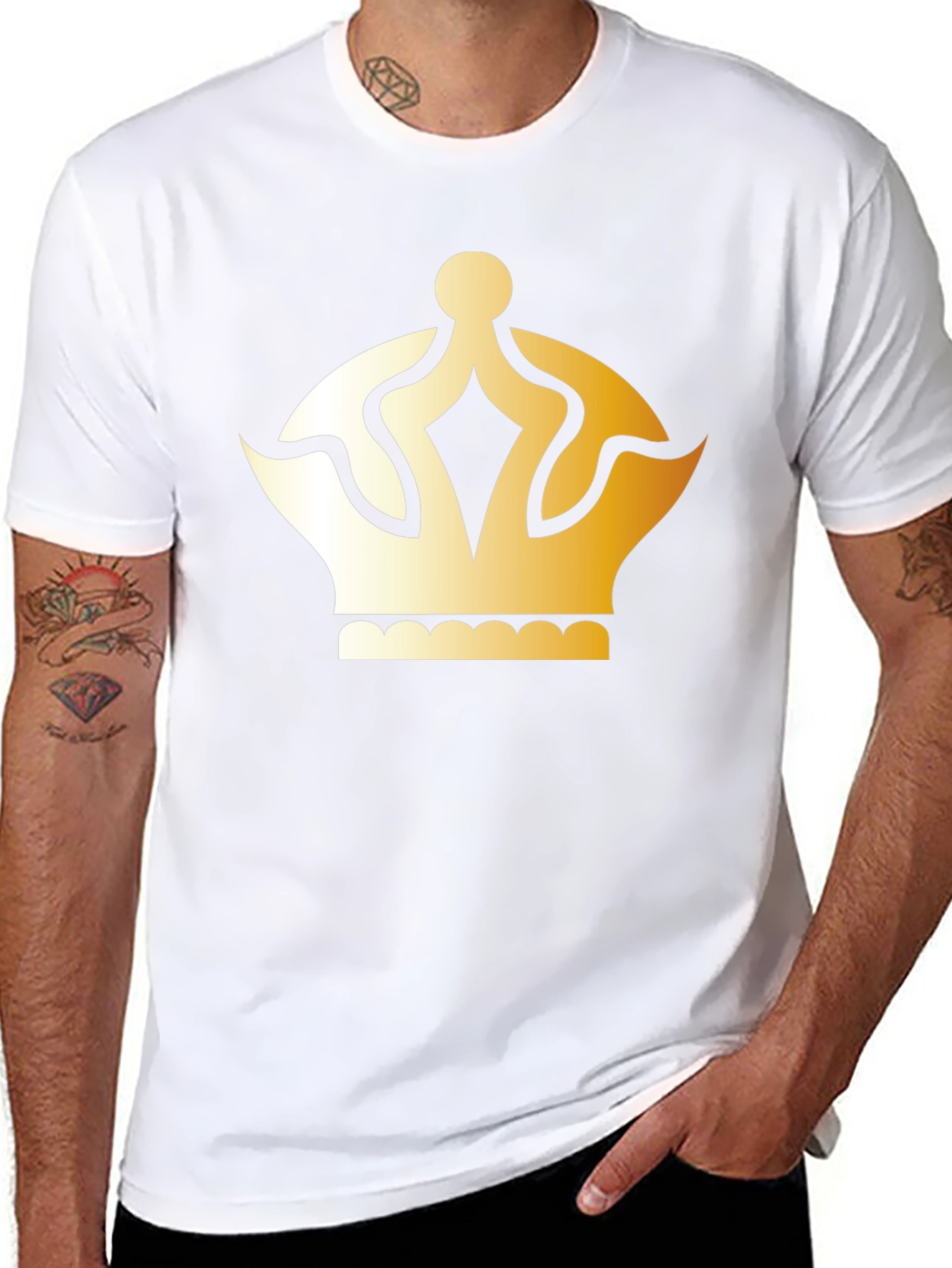 Gold Crown Graphic T-Shirt - Classic Style