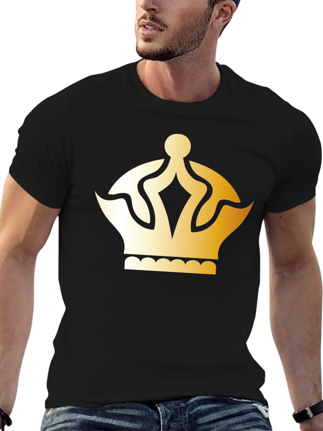 Gold Crown Graphic T-Shirt - Classic Style