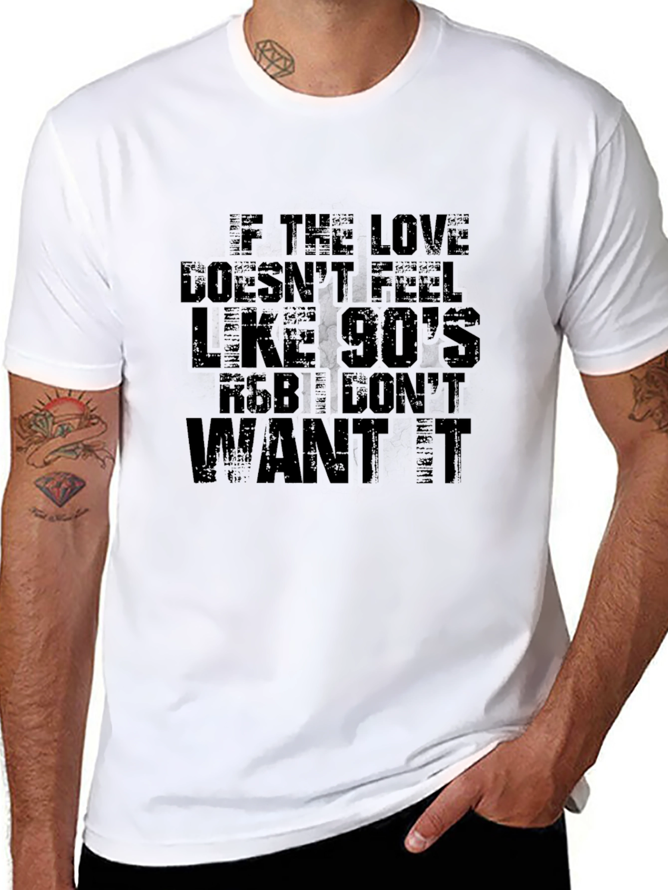 90s R&B Music Graphic T-Shirt - Black