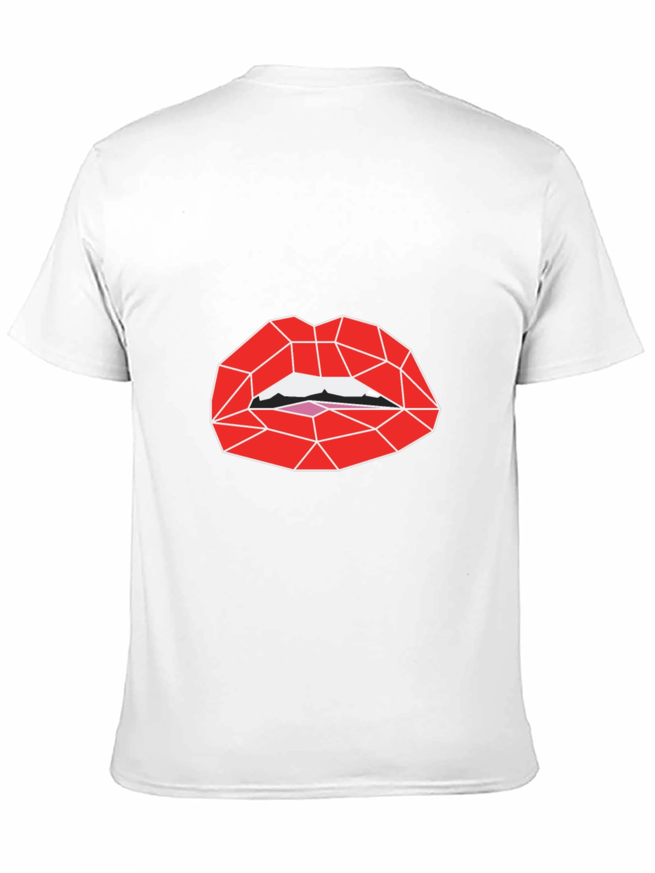 Geometric Lips Graphic Tee - Black