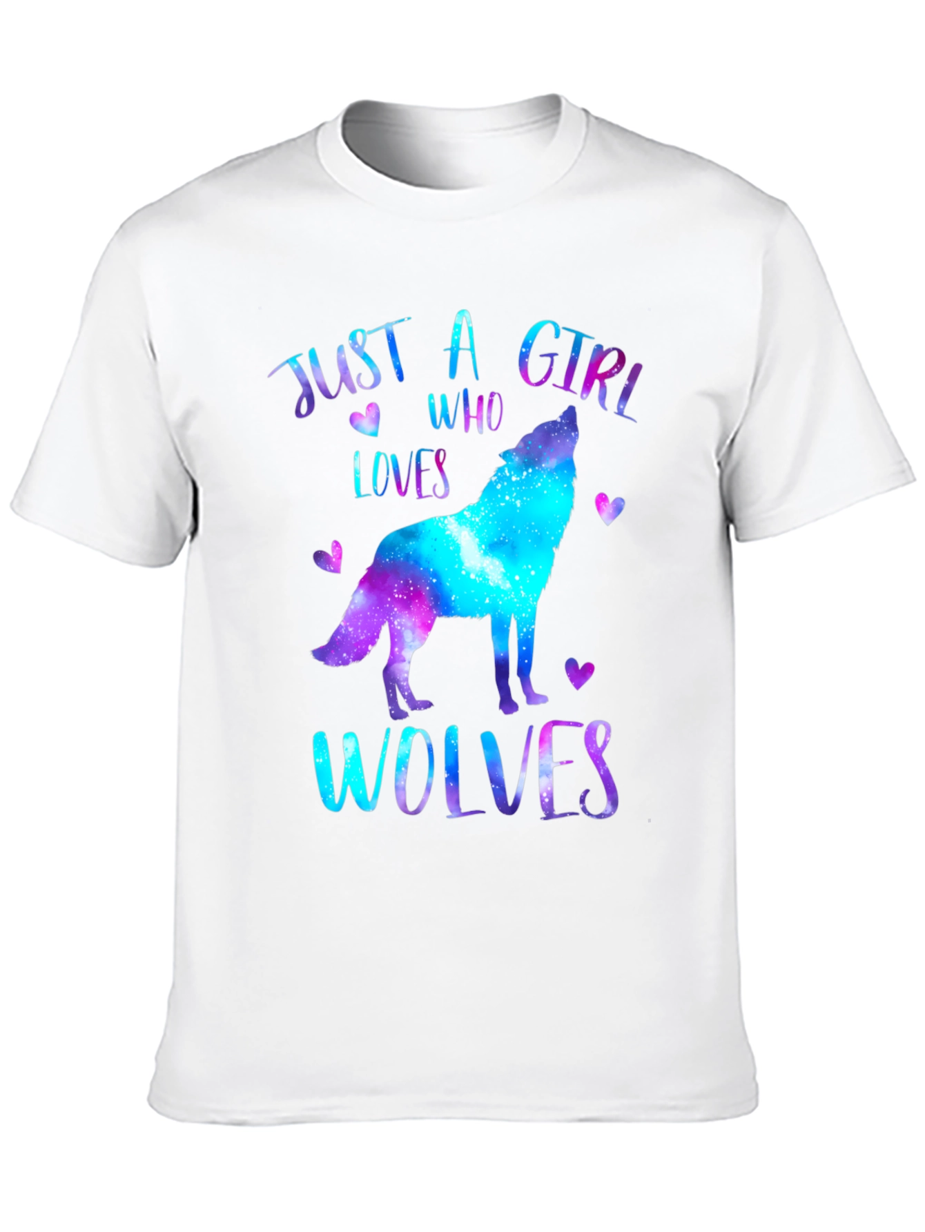 Wolf Lover Galaxy Print T-Shirt
