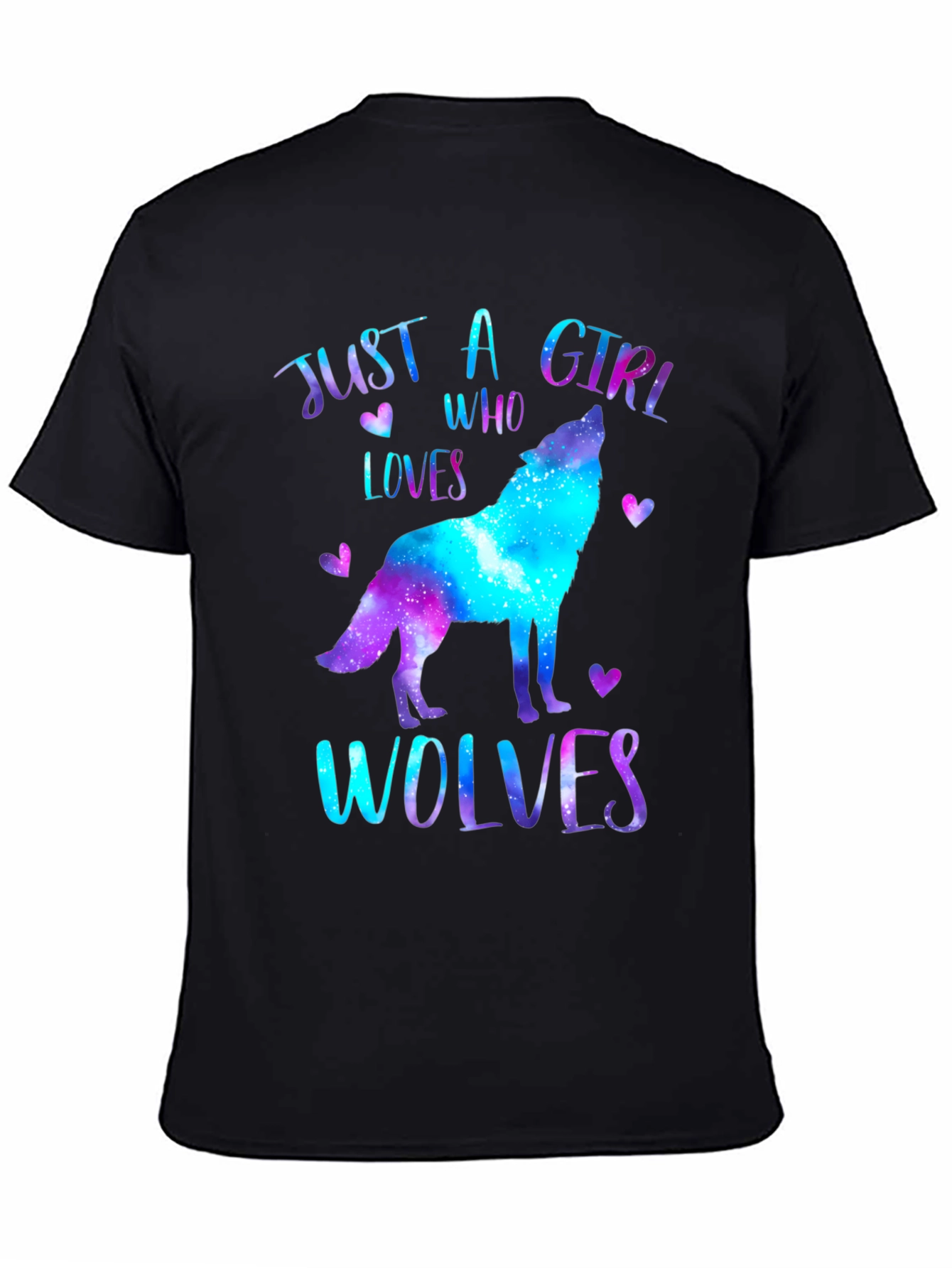Wolf Lover Galaxy Print T-Shirt