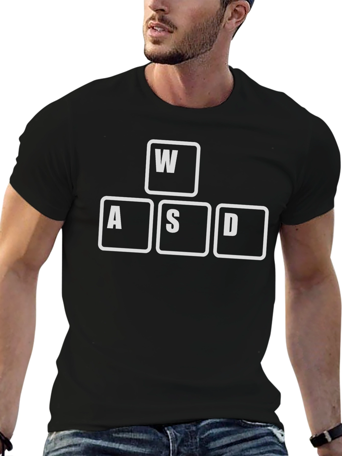 Gamer WASD Keys T-Shirt - Black