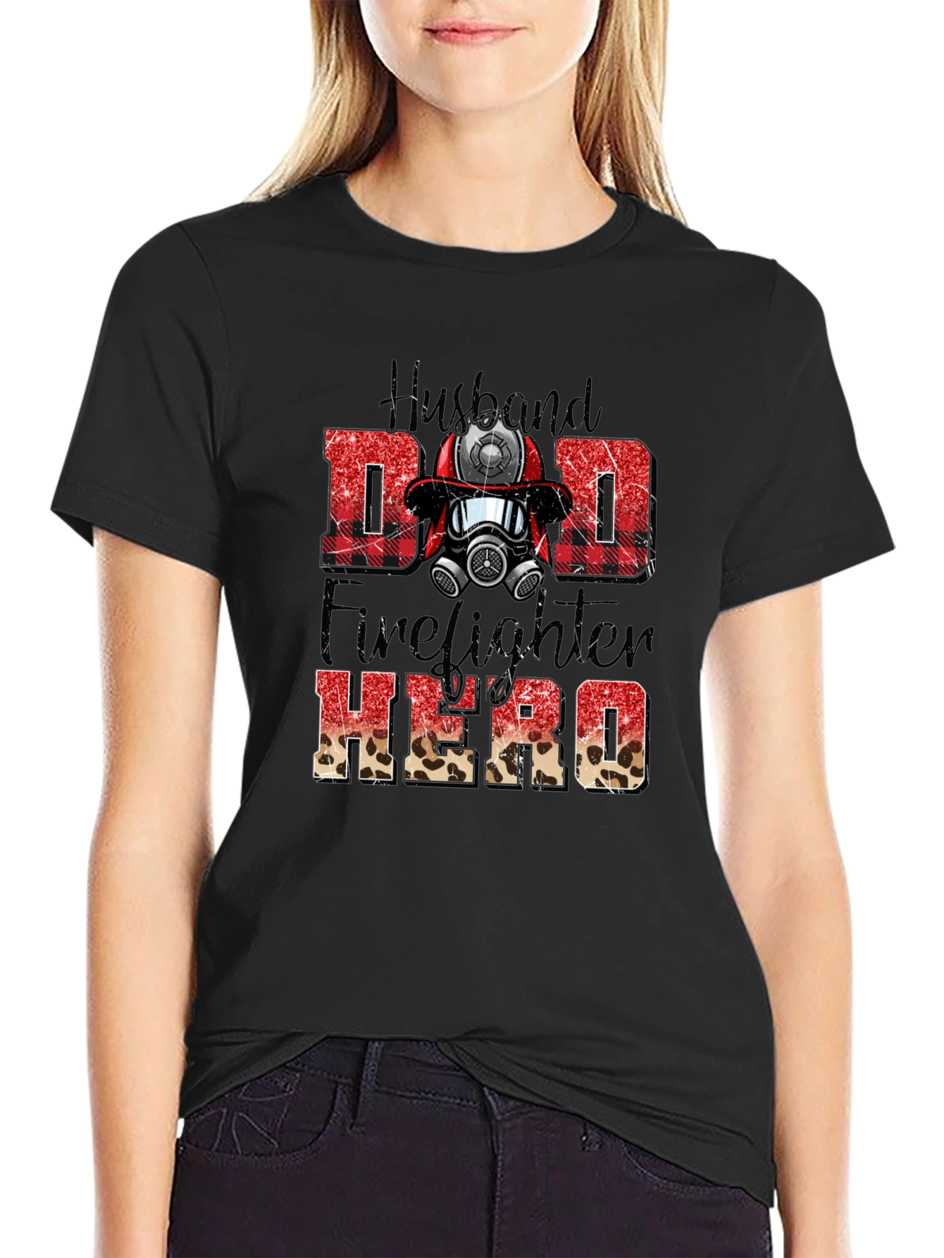 Husband Dad Firefighter Hero Graphic Tee