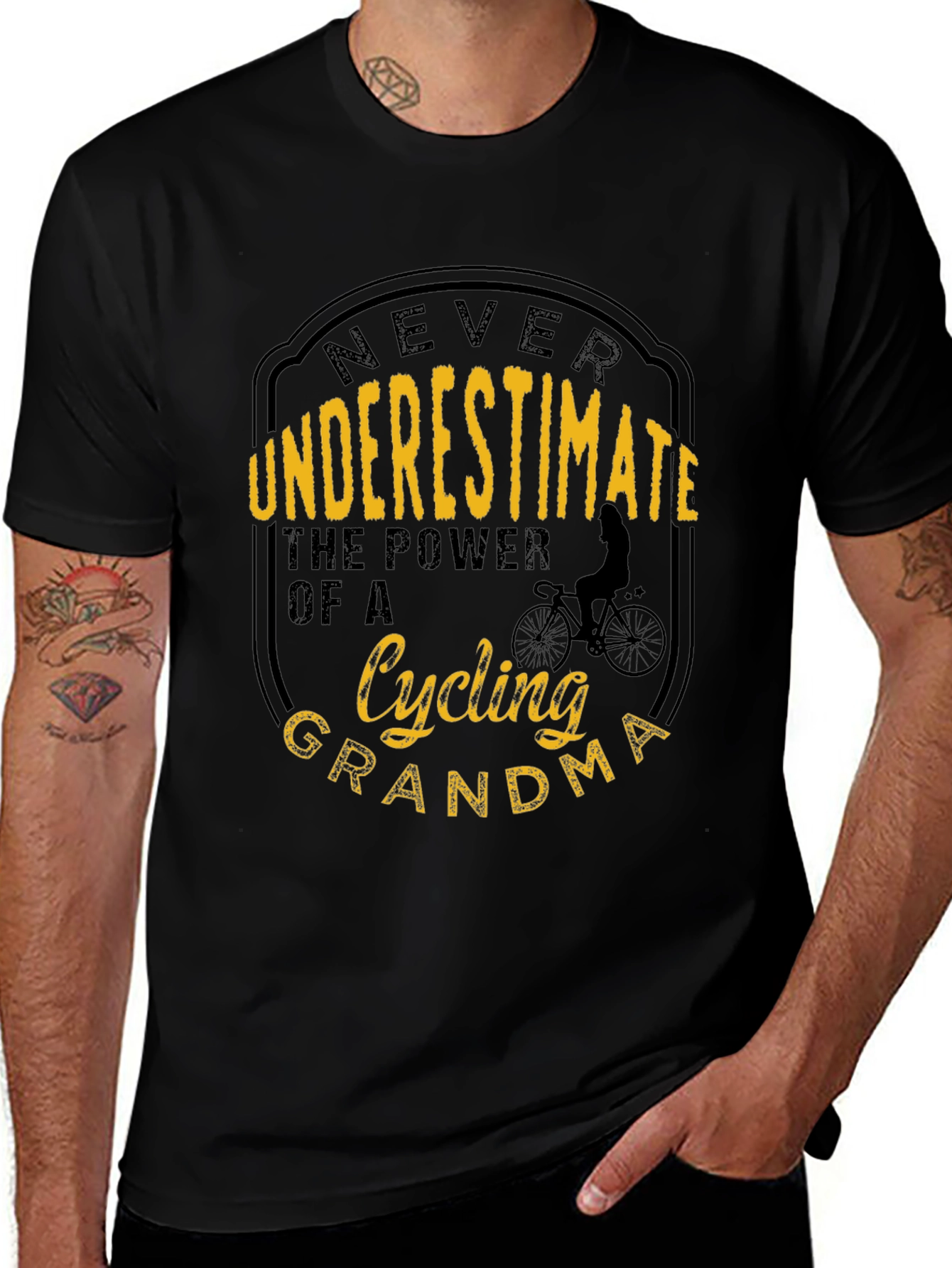 Cycling Grandma T-Shirt - Never Underestimate the Power
