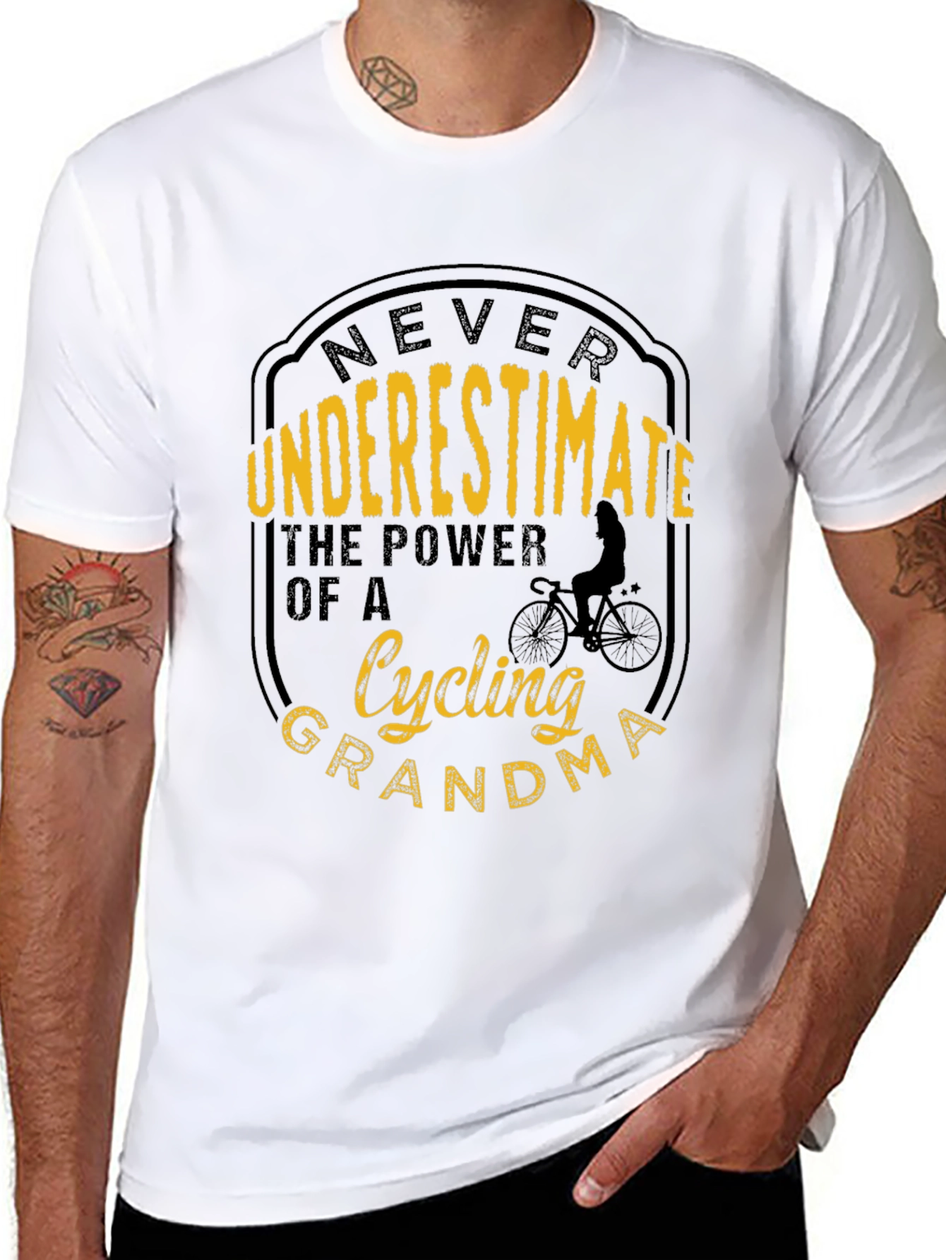 Cycling Grandma T-Shirt - Never Underestimate the Power