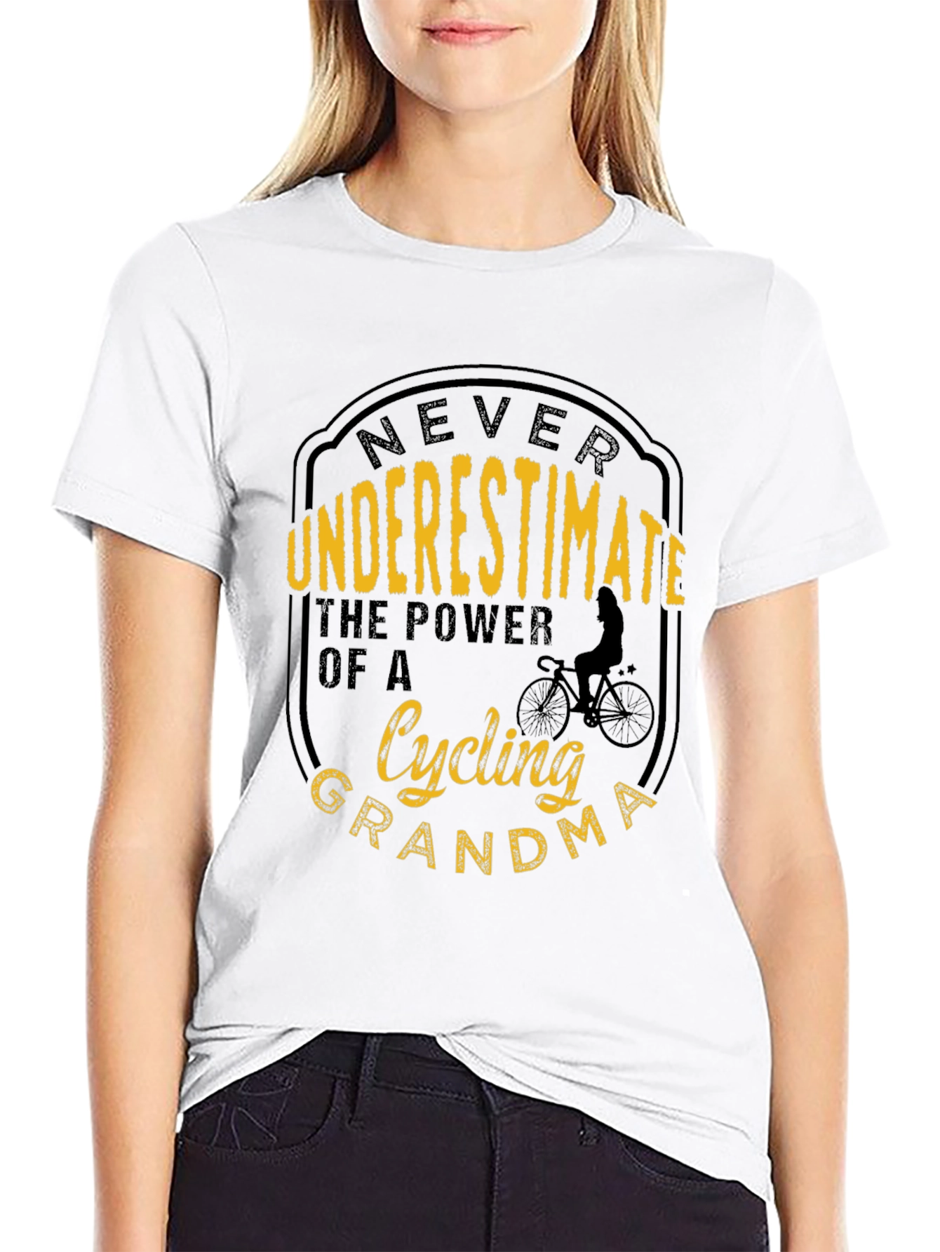 Cycling Grandma T-Shirt - Never Underestimate the Power