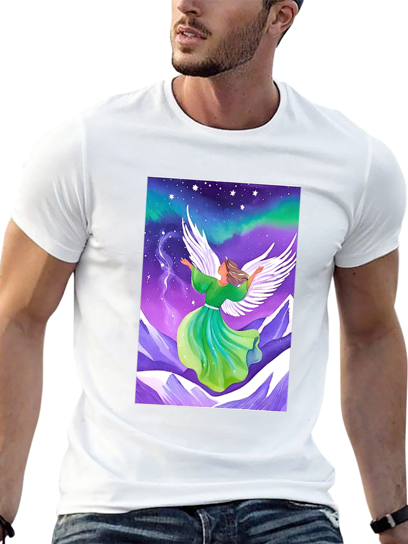 Angel Wings Graphic Tee - Celestial Design