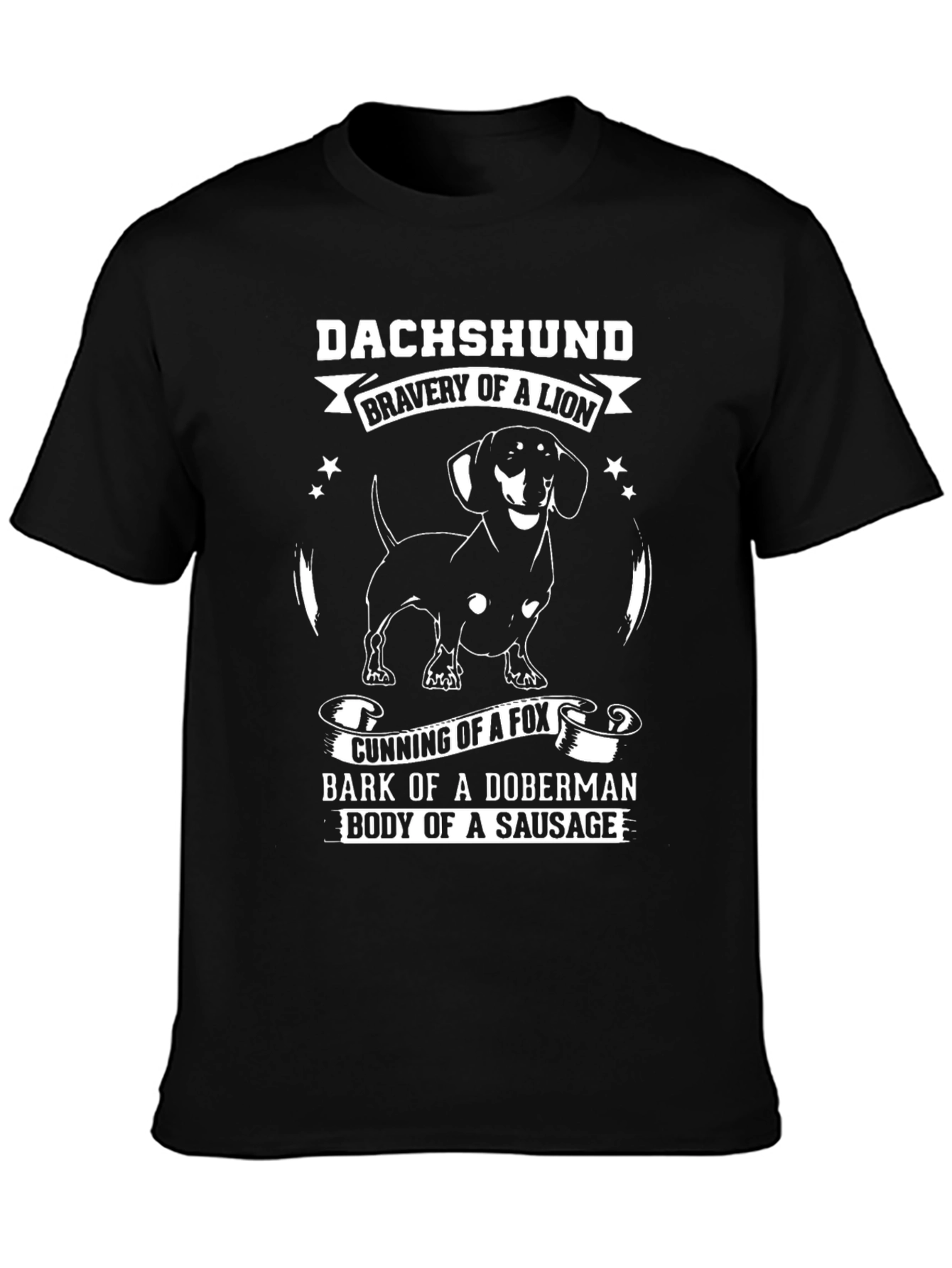 Dachshund Bravery of a Lion Graphic T-Shirt