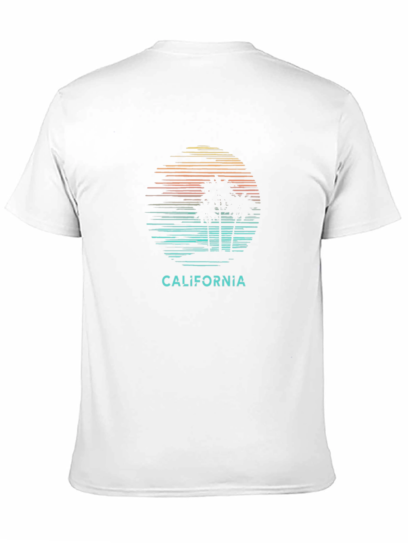 California Graphic Tee - Sunset Palm Tree Design
