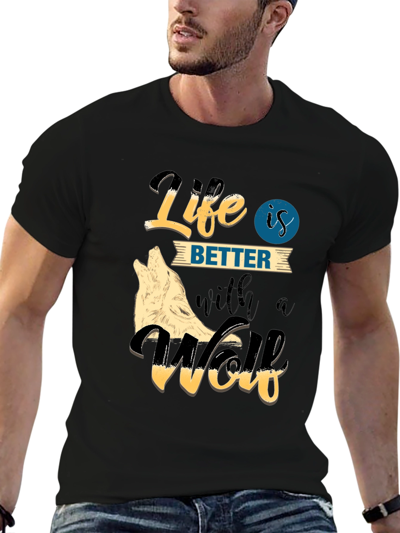 Life is Better with a Wolf Graphic Tee