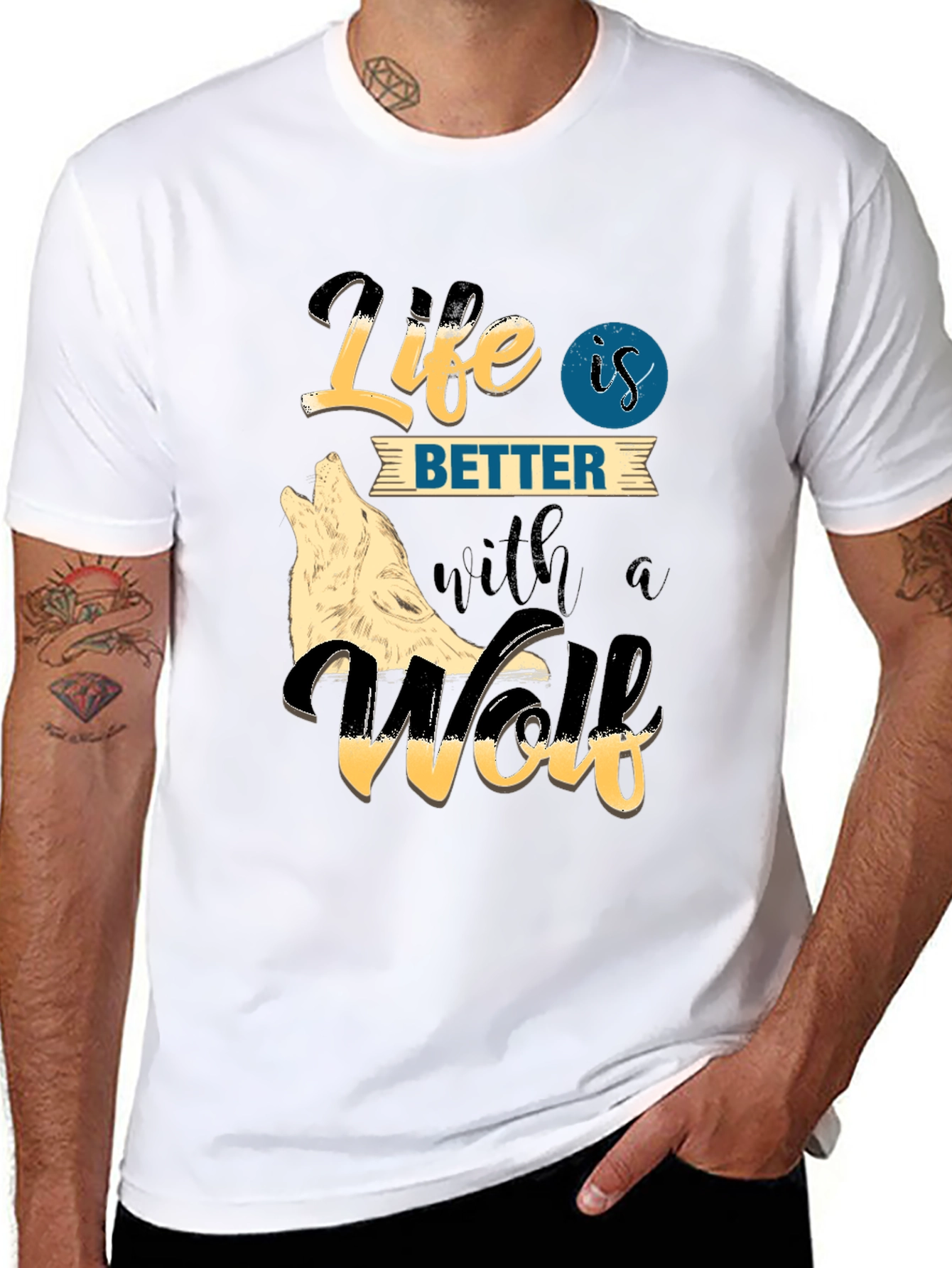 Life is Better with a Wolf Graphic Tee