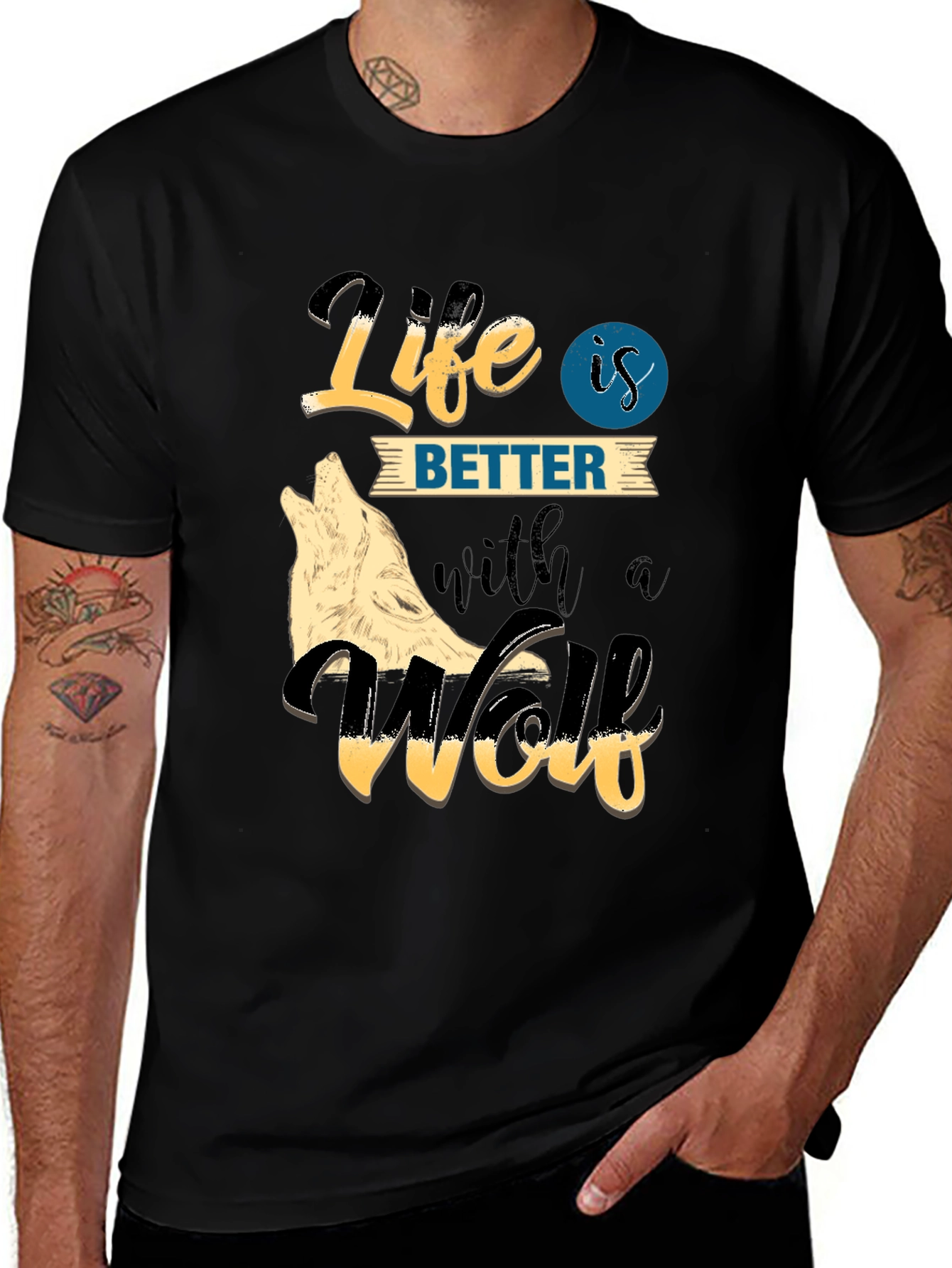 Life is Better with a Wolf Graphic Tee