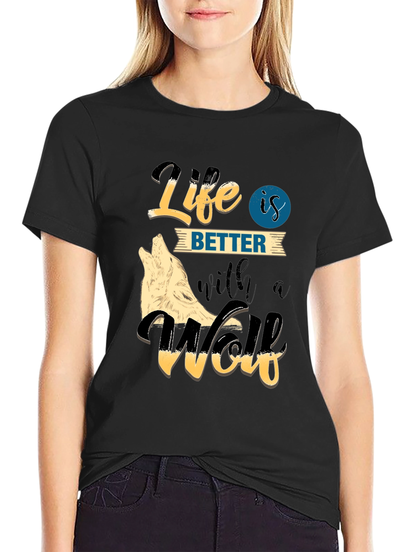 Life is Better with a Wolf Graphic Tee
