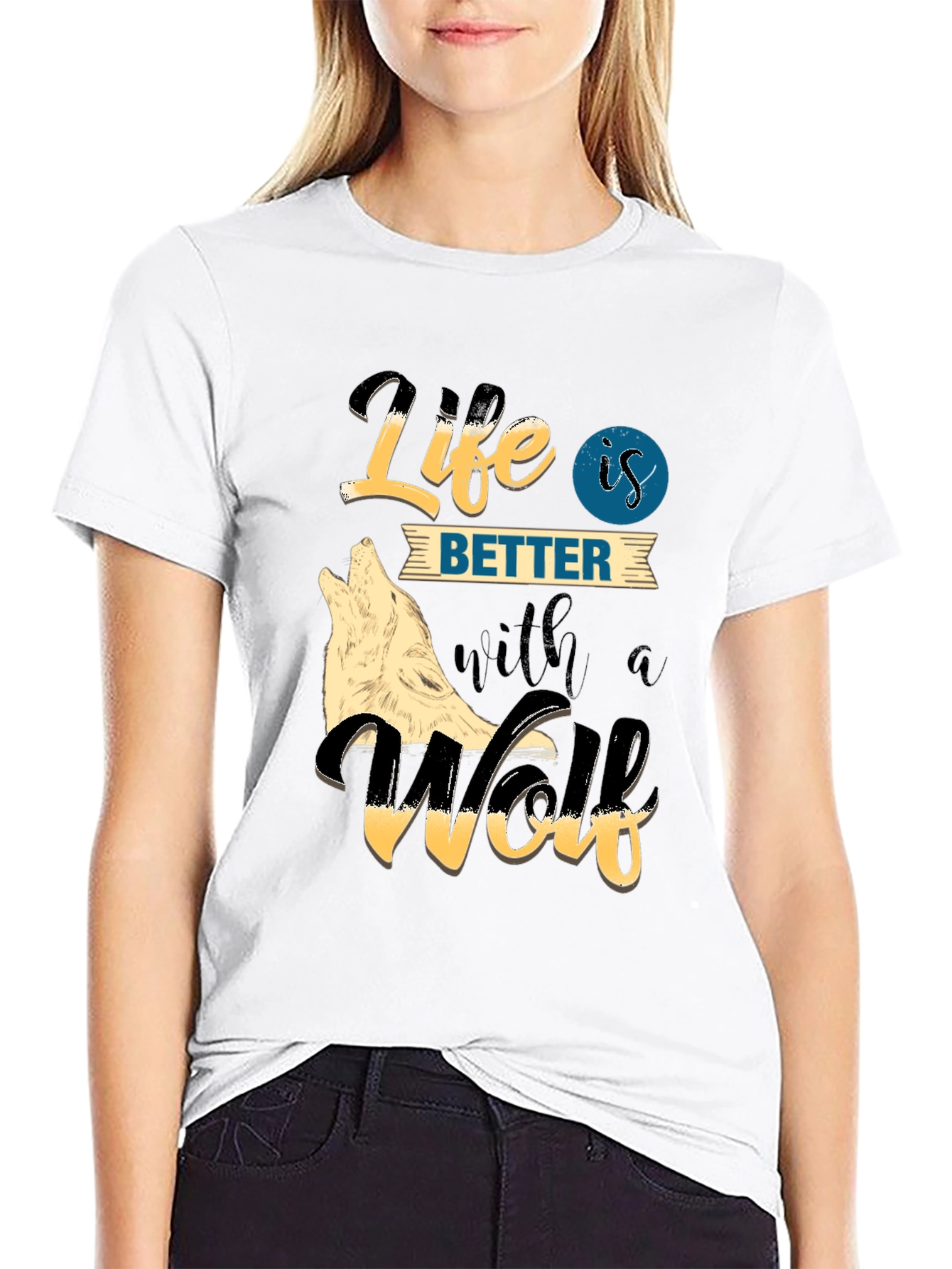 Life is Better with a Wolf Graphic Tee