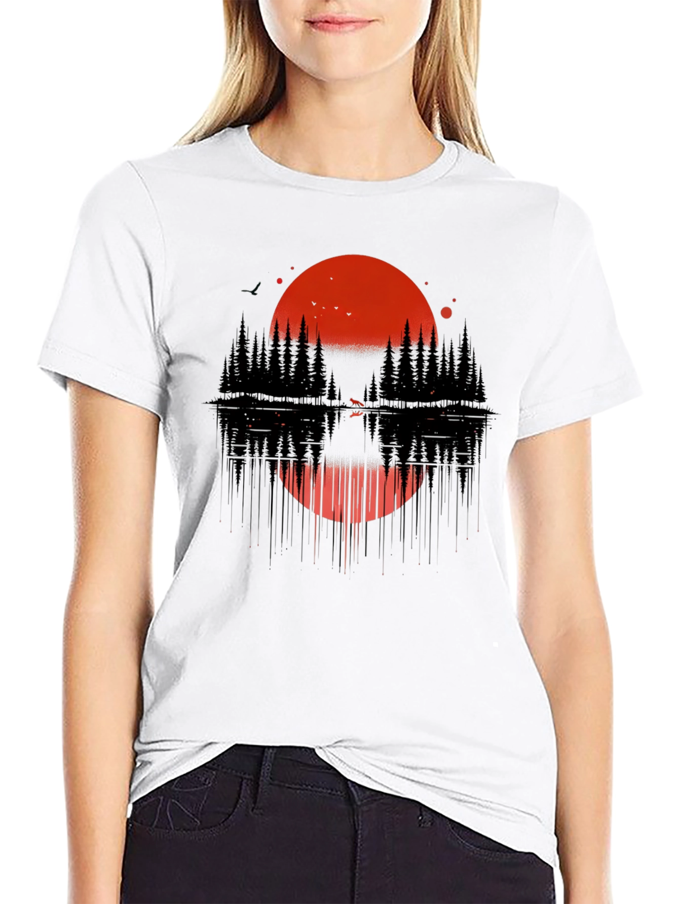 Sunset Forest Graphic Tee - Nature Inspired Design