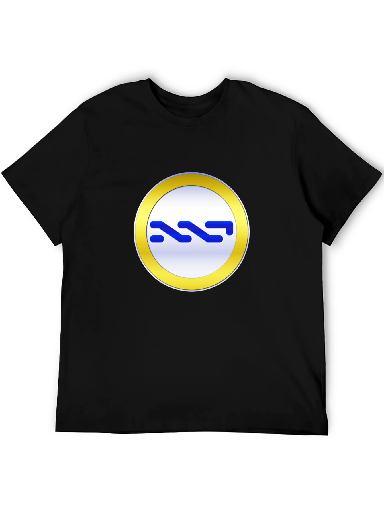 Black T-Shirt with Gold Circle Logo