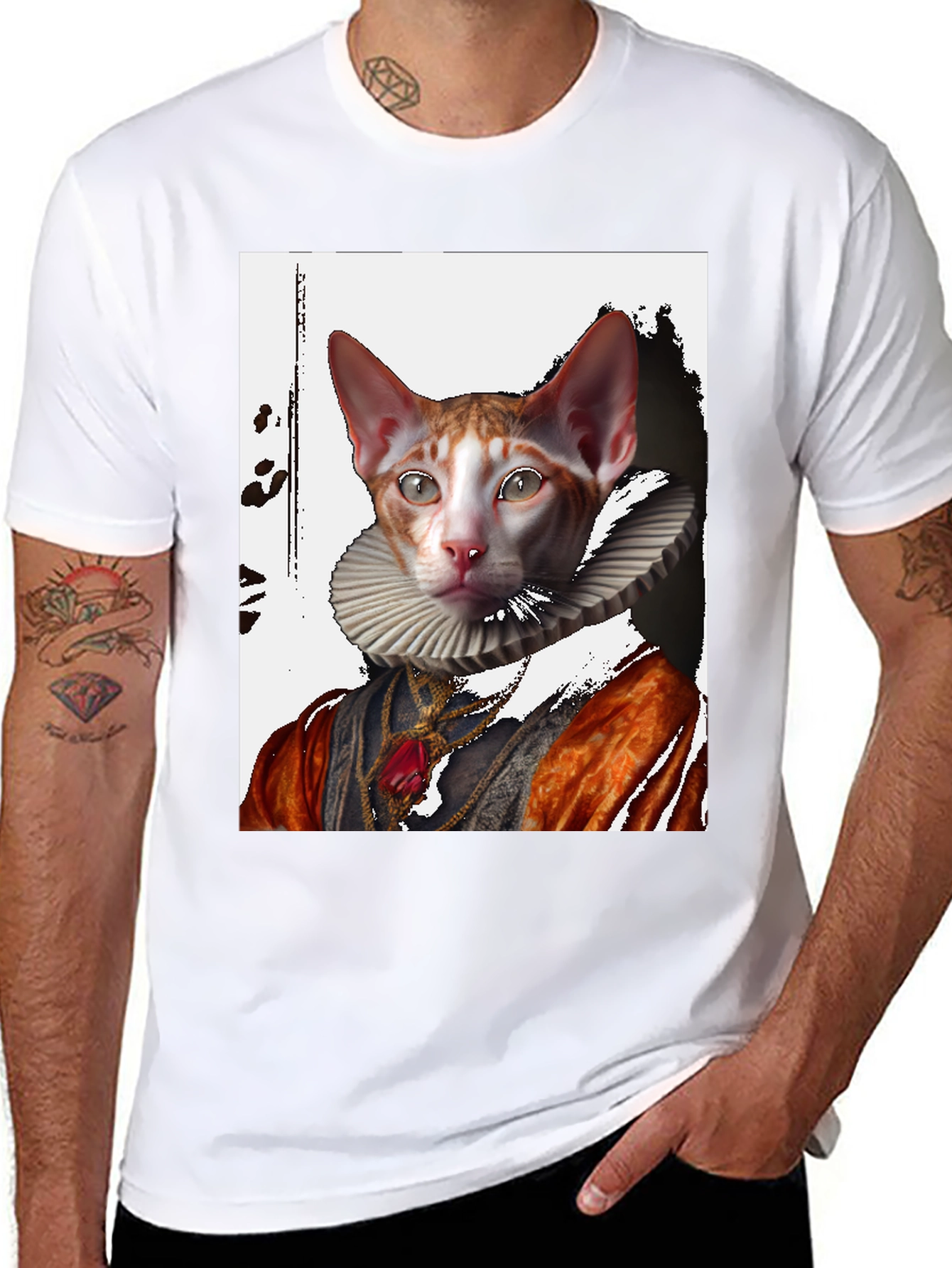 Royal Cat T-Shirt: Renaissance Pet Portrait Tee