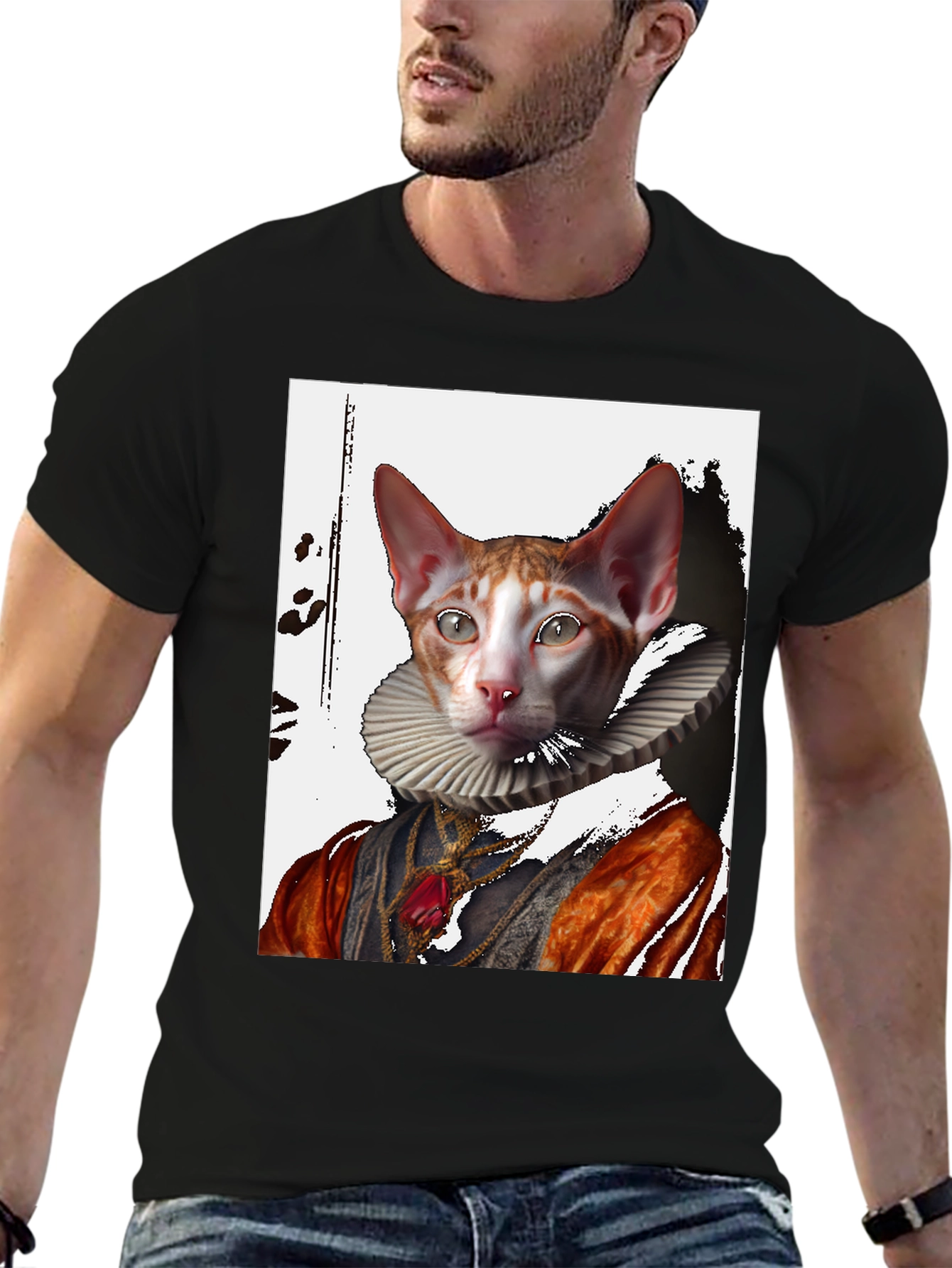 Royal Cat T-Shirt: Renaissance Pet Portrait Tee
