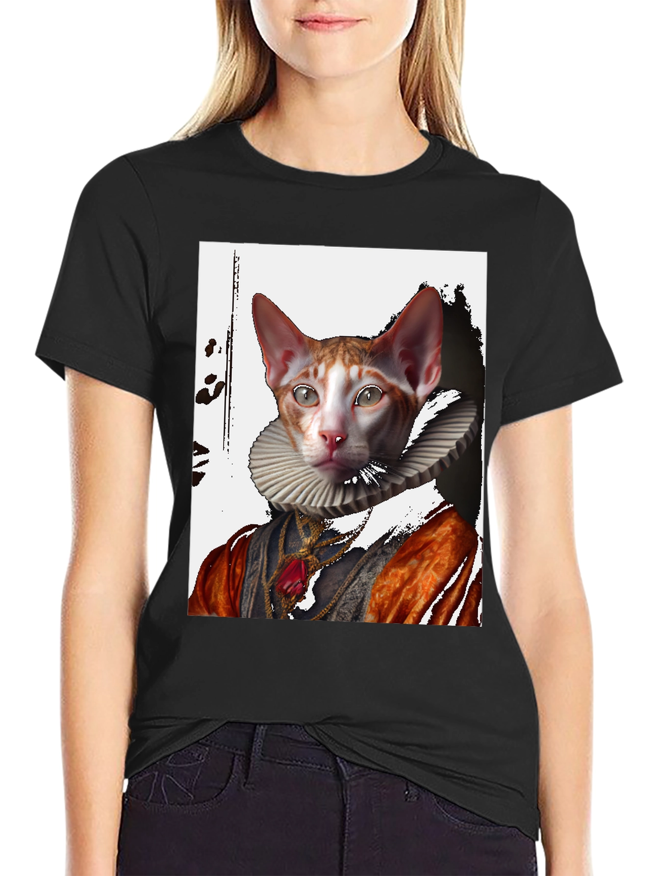 Royal Cat T-Shirt: Renaissance Pet Portrait Tee