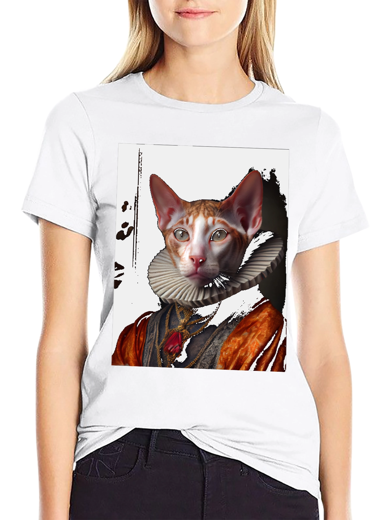 Royal Cat T-Shirt: Renaissance Pet Portrait Tee