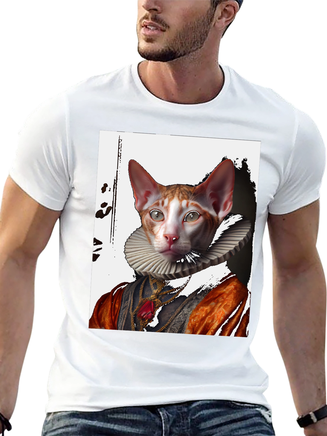 Royal Cat T-Shirt: Renaissance Pet Portrait Tee