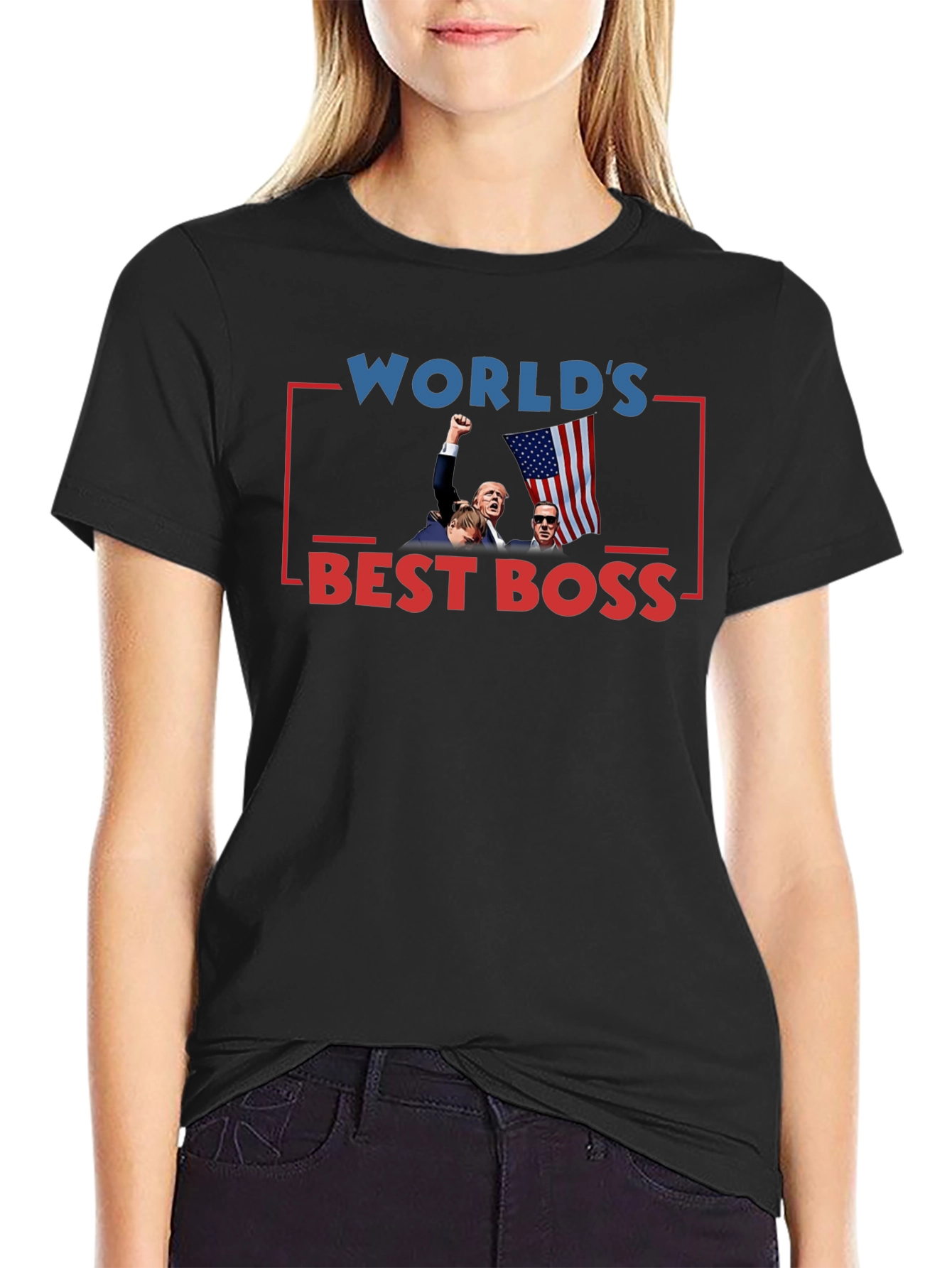 Worlds Best Boss Graphic Tee - Black