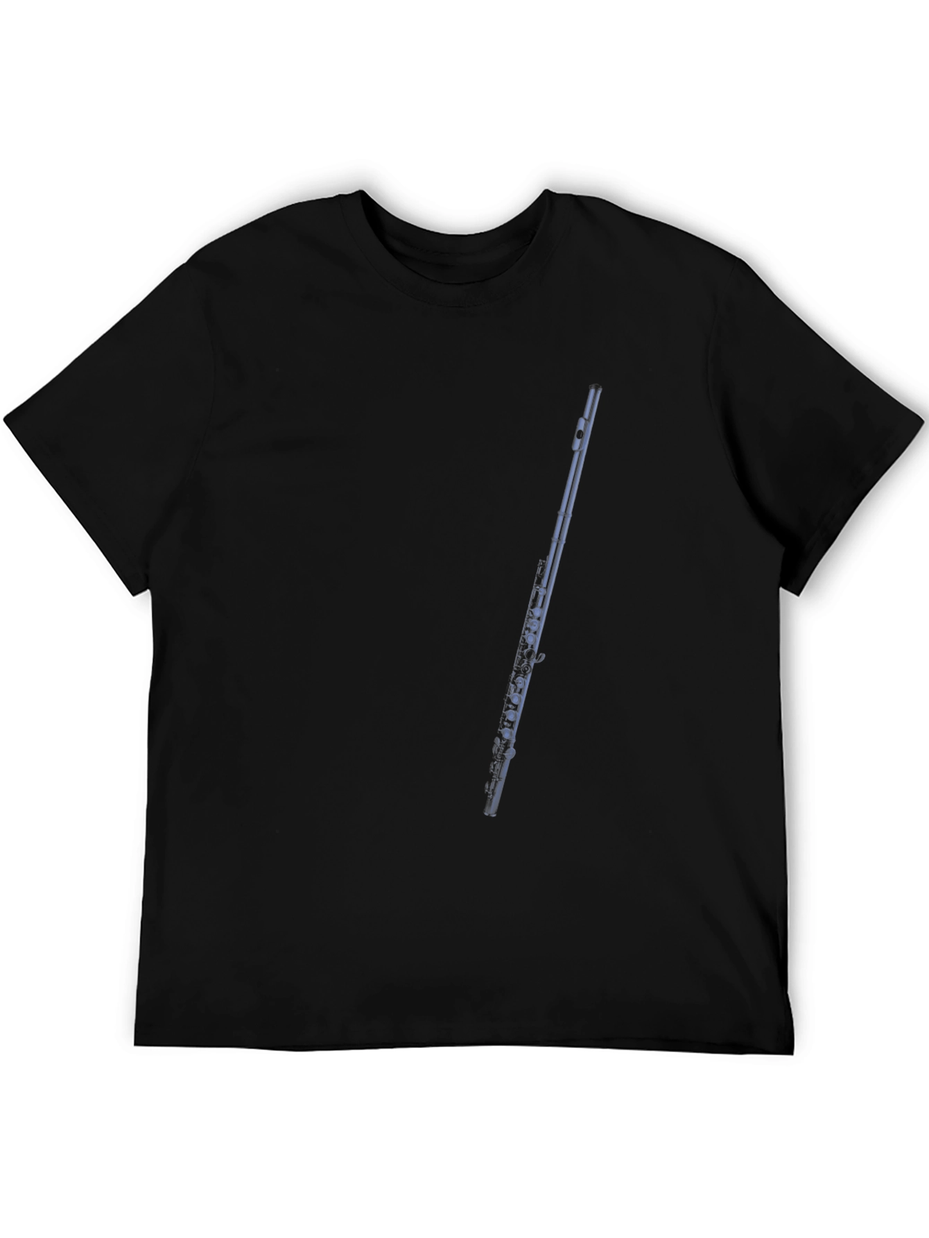 Flute Graphic Tee - Black Cotton T-Shirt
