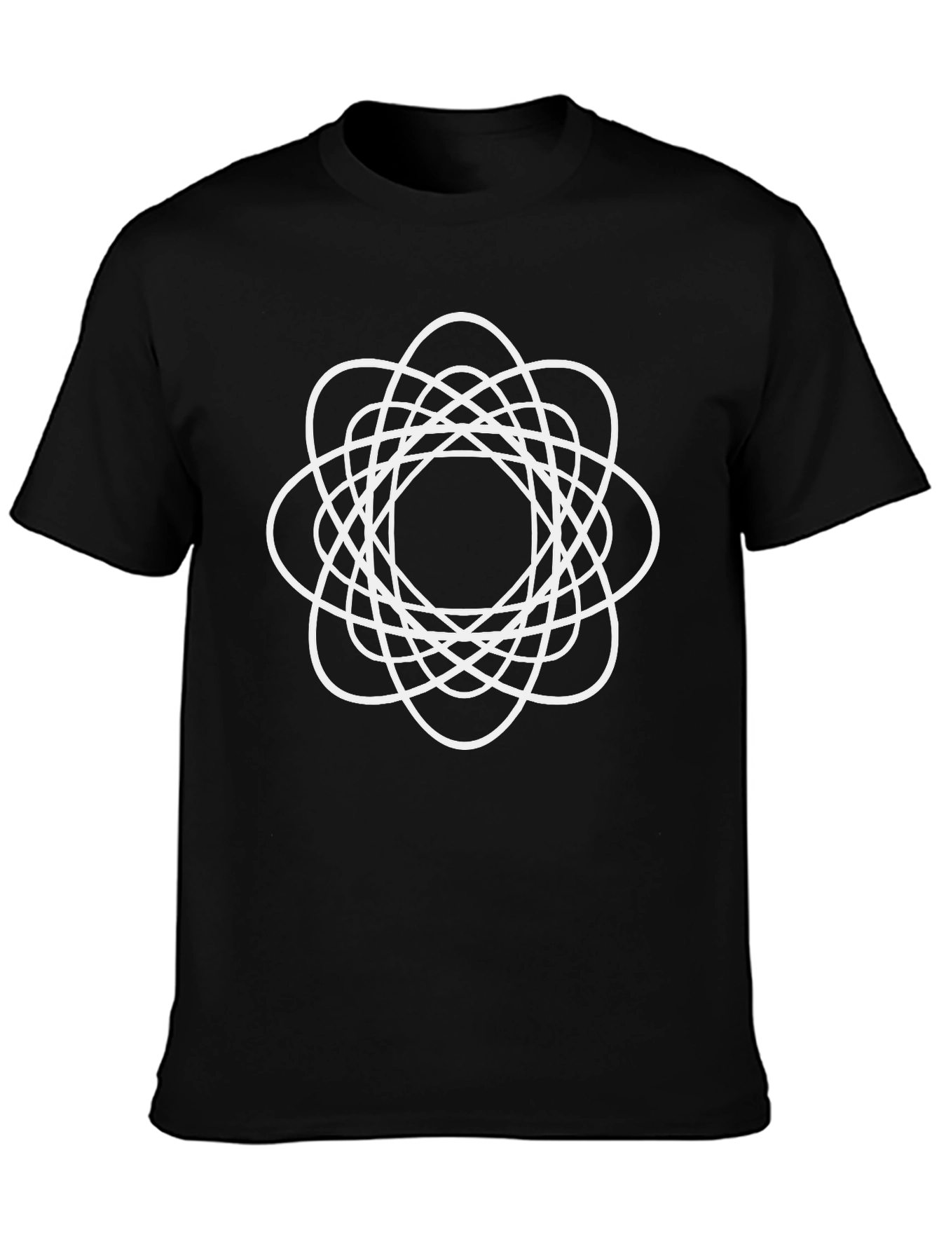 Abstract White Geometric Graphic T-Shirt