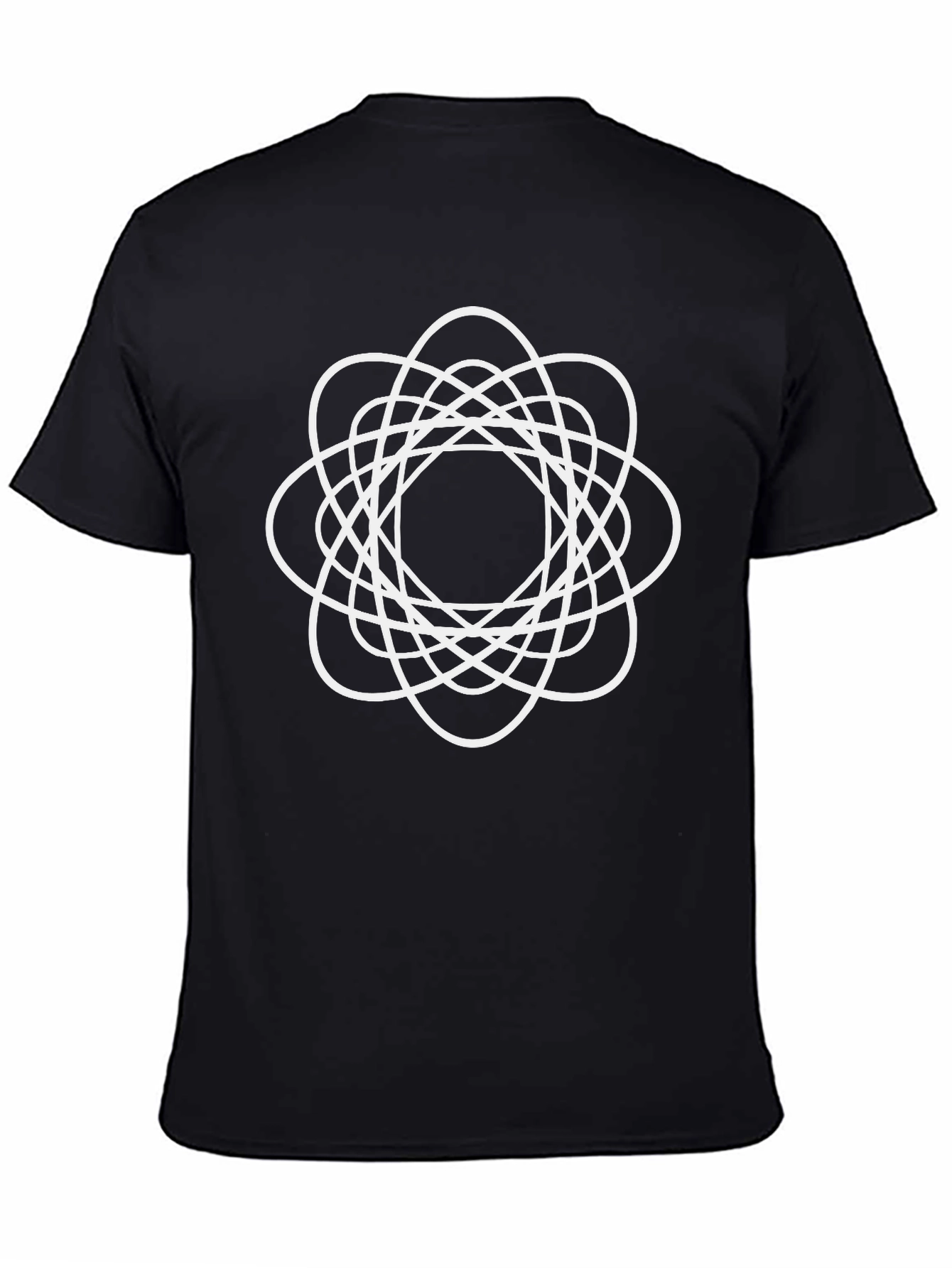 Abstract White Geometric Graphic T-Shirt