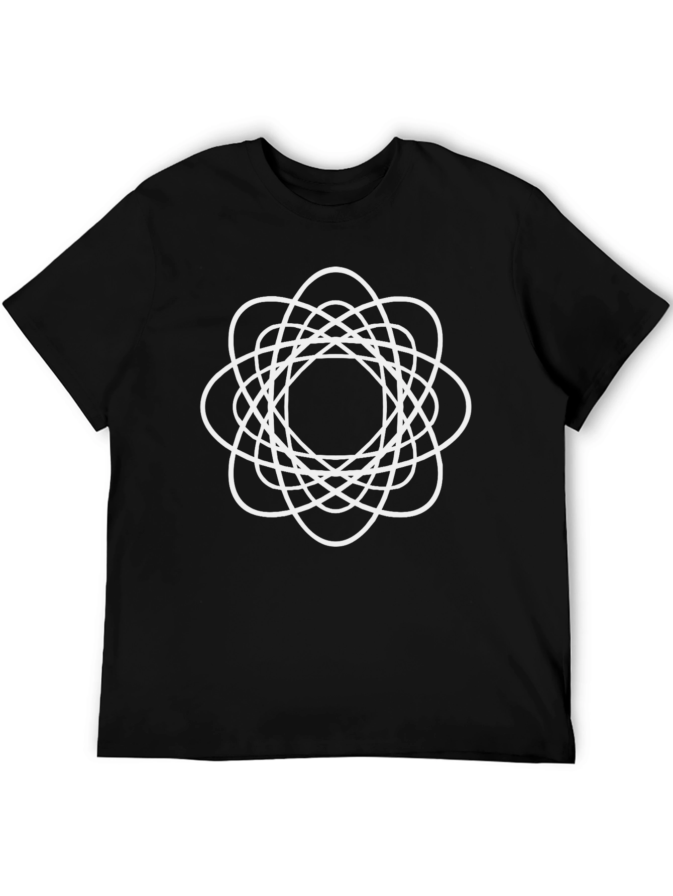 Abstract White Geometric Graphic T-Shirt