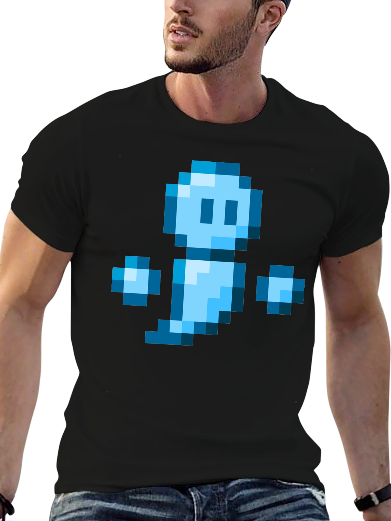 Pixel Ghost Black T-Shirt