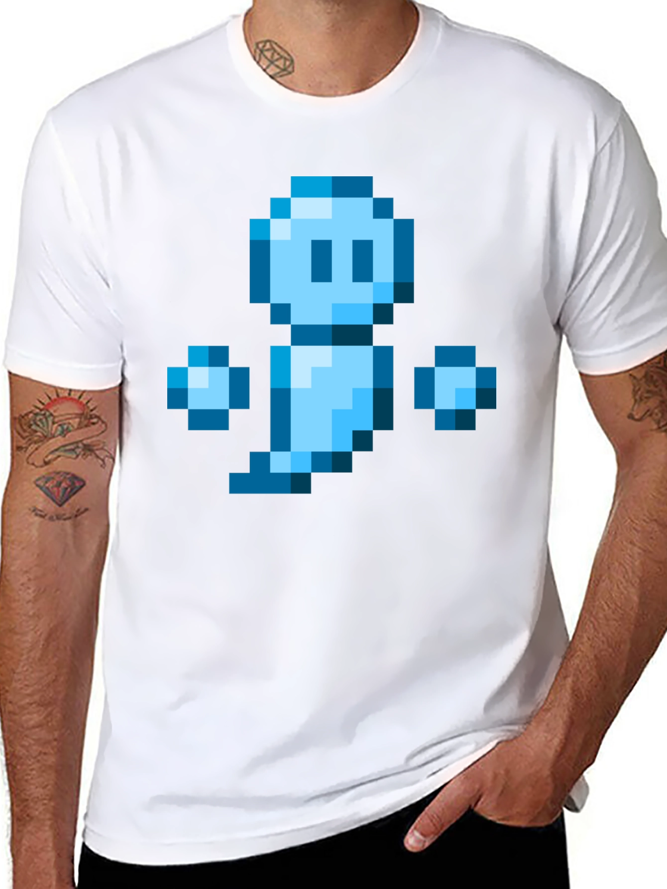 Pixel Ghost Black T-Shirt