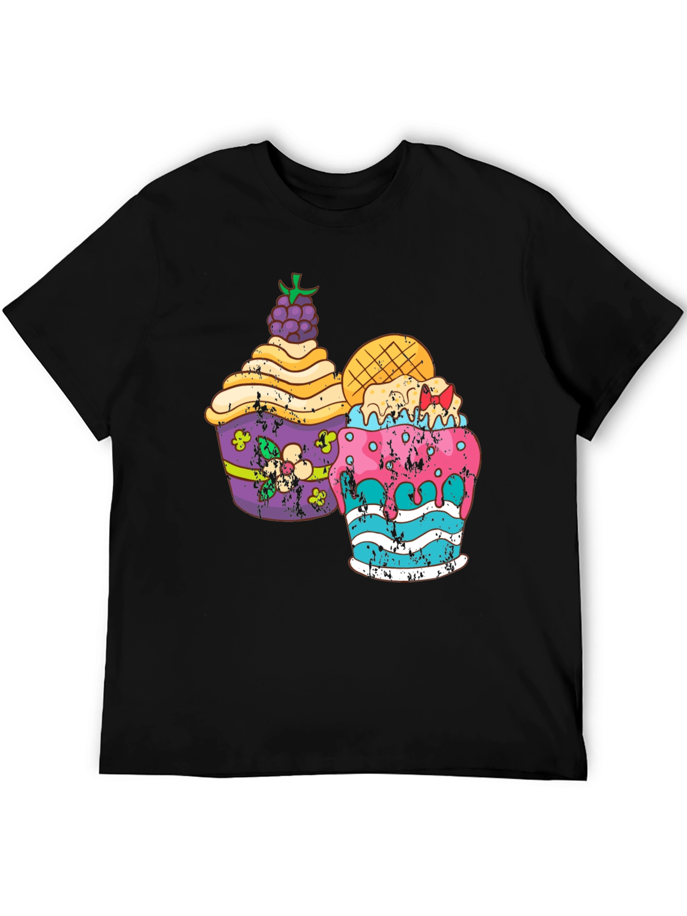 Fun Cupcake Graphic Tee - Black