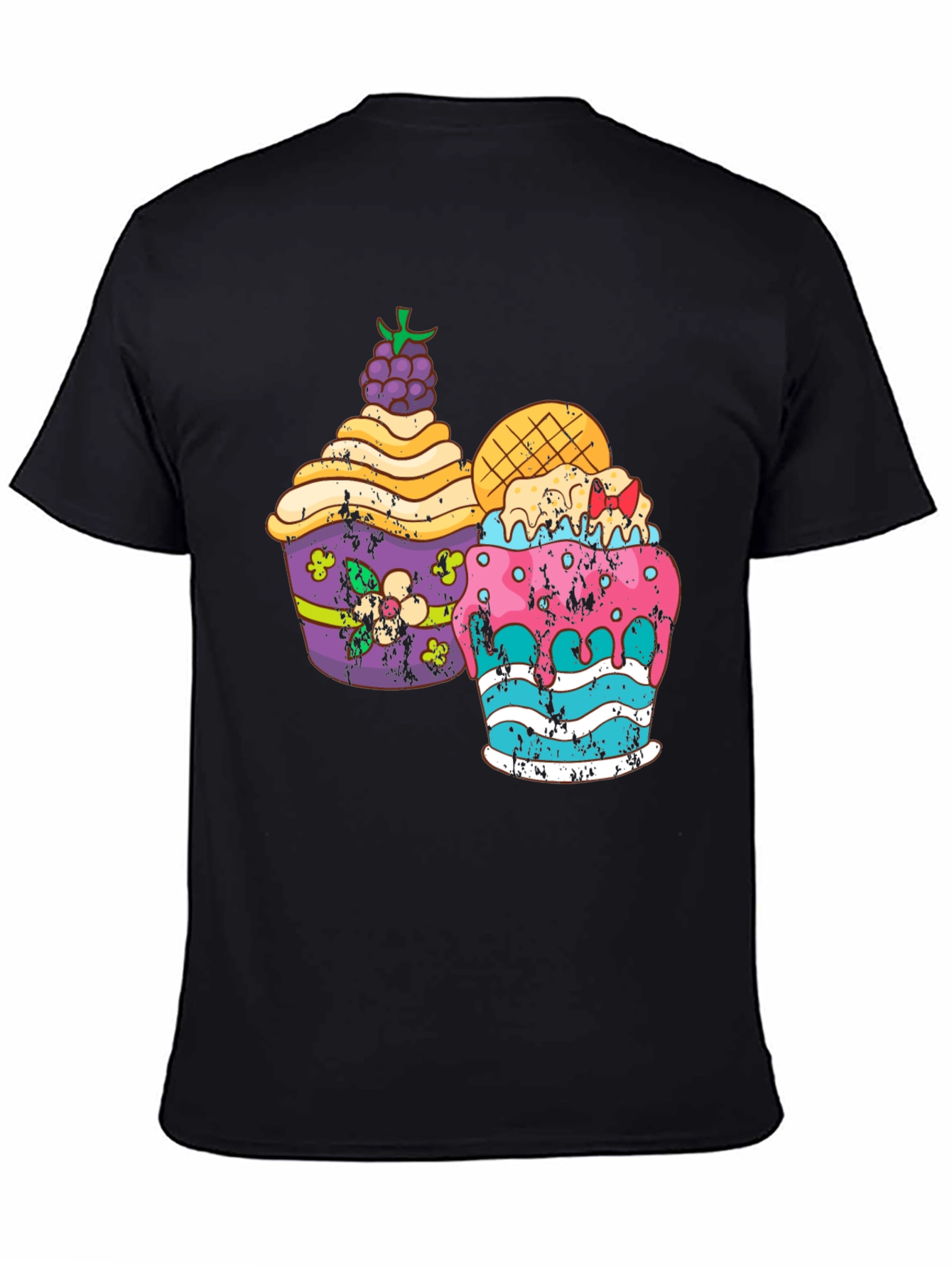 Fun Cupcake Graphic Tee - Black