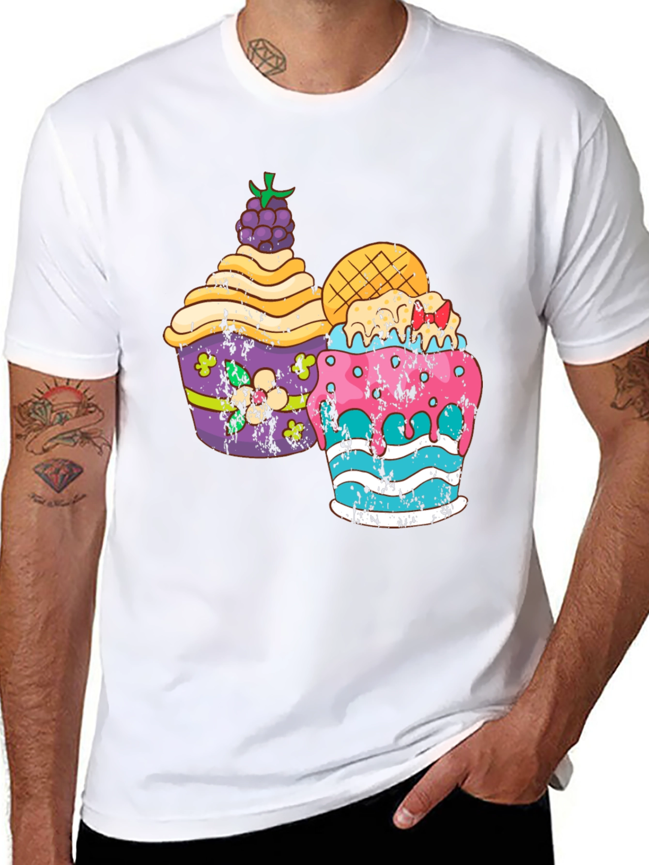 Fun Cupcake Graphic Tee - Black