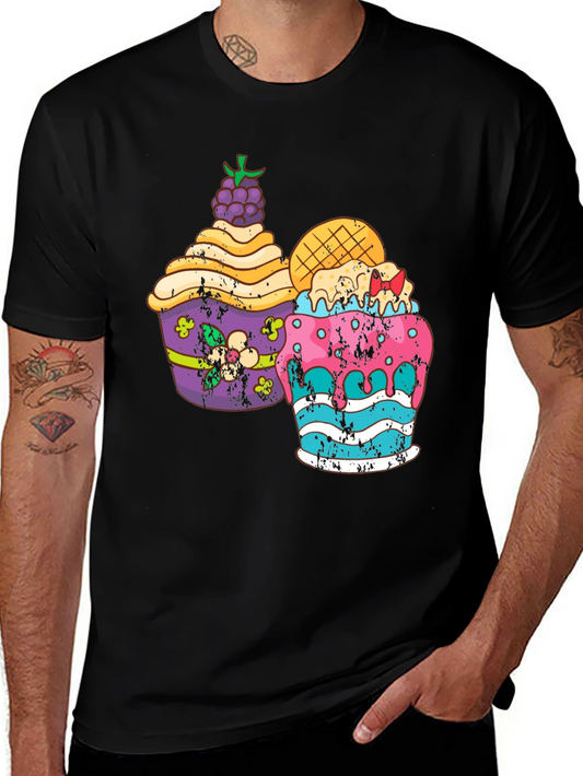 Fun Cupcake Graphic Tee - Black