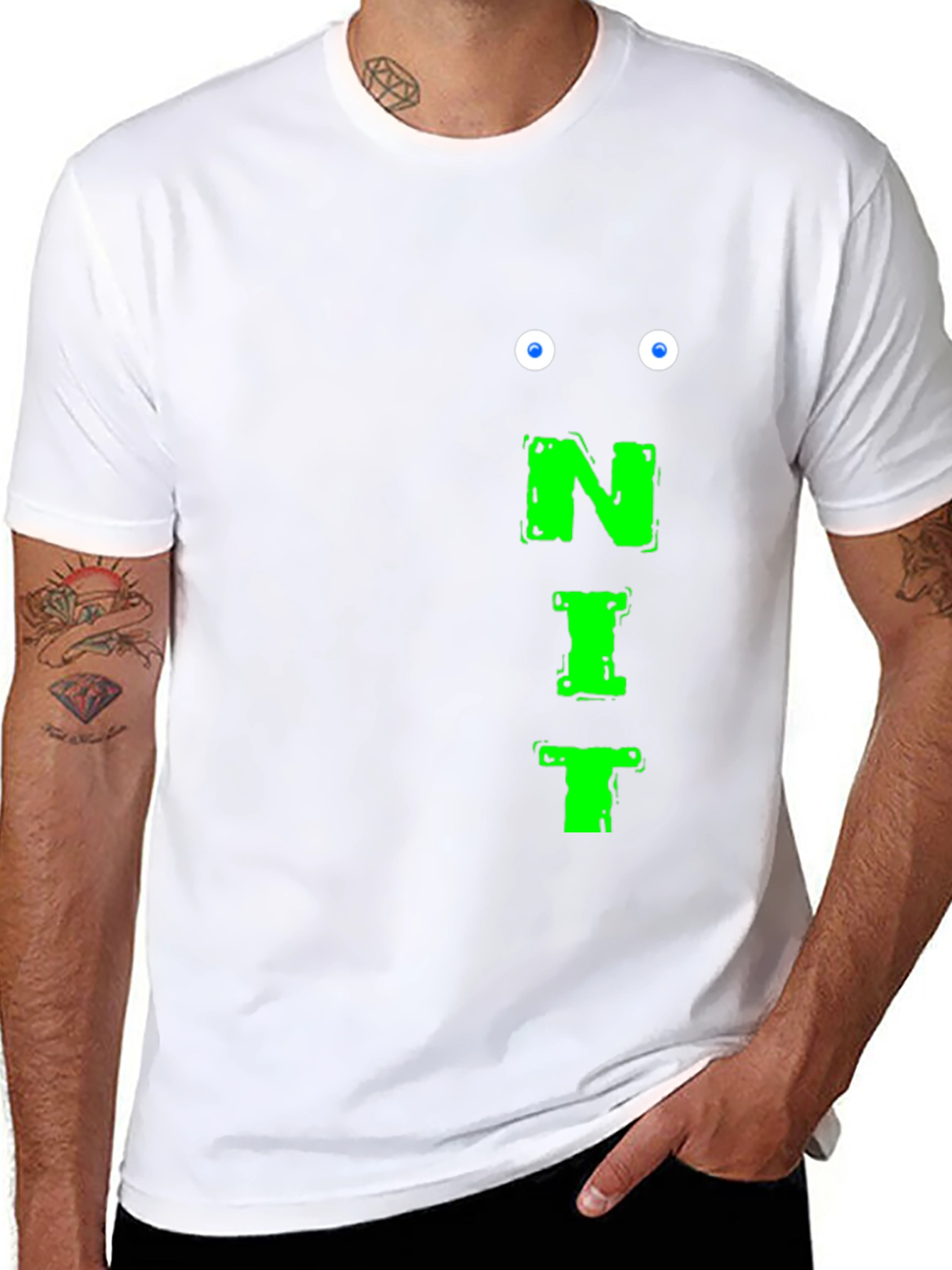NIT Graphic Tee - Funky Eye Print Black T-Shirt