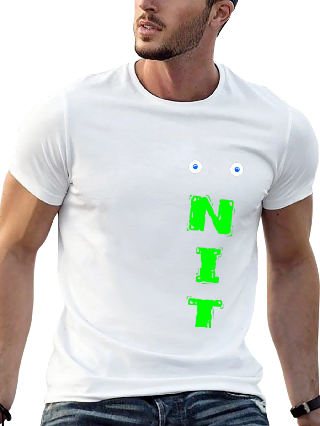 NIT Graphic Tee - Funky Eye Print Black T-Shirt