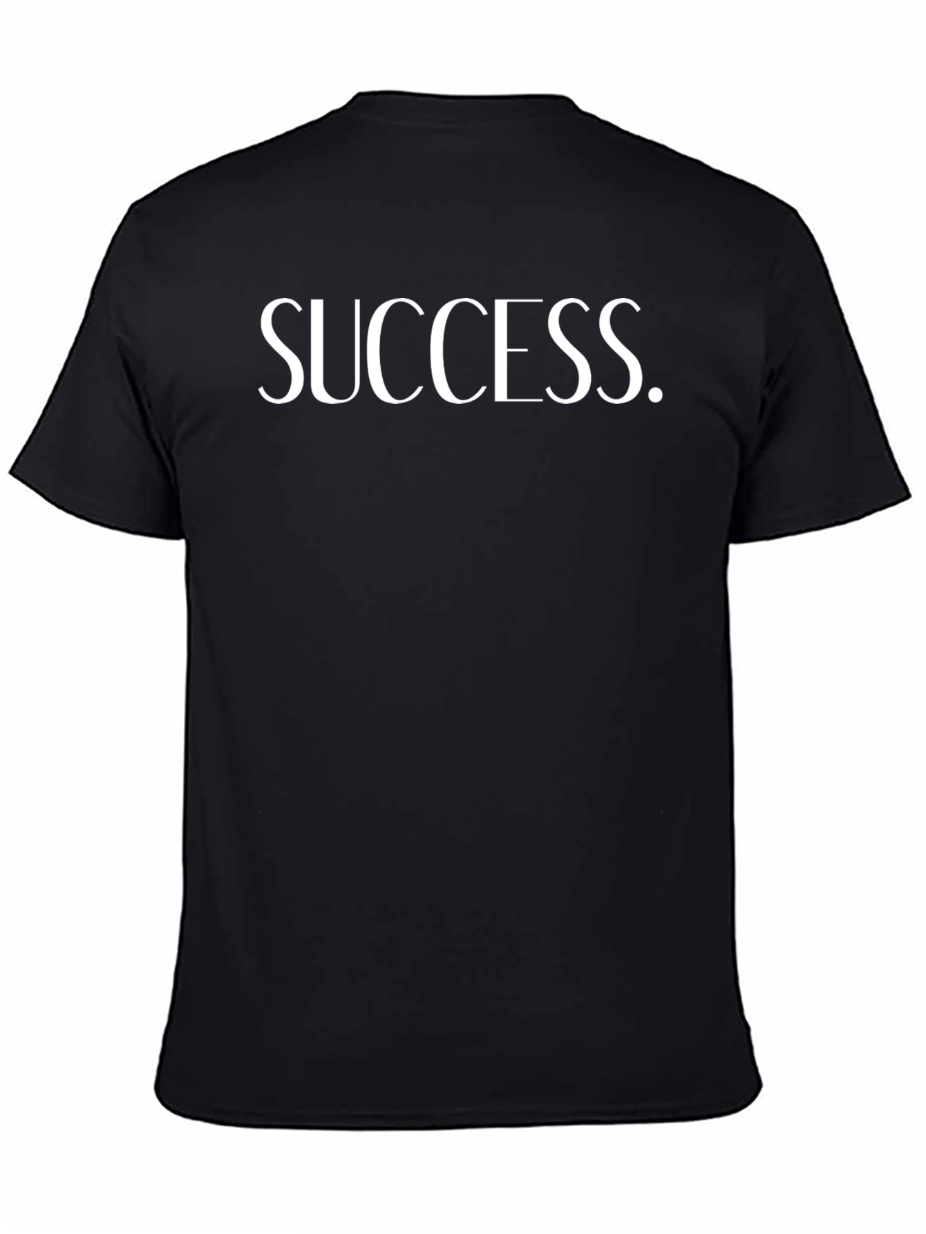 Success Graphic Print Crew Neck T-Shirt - Black