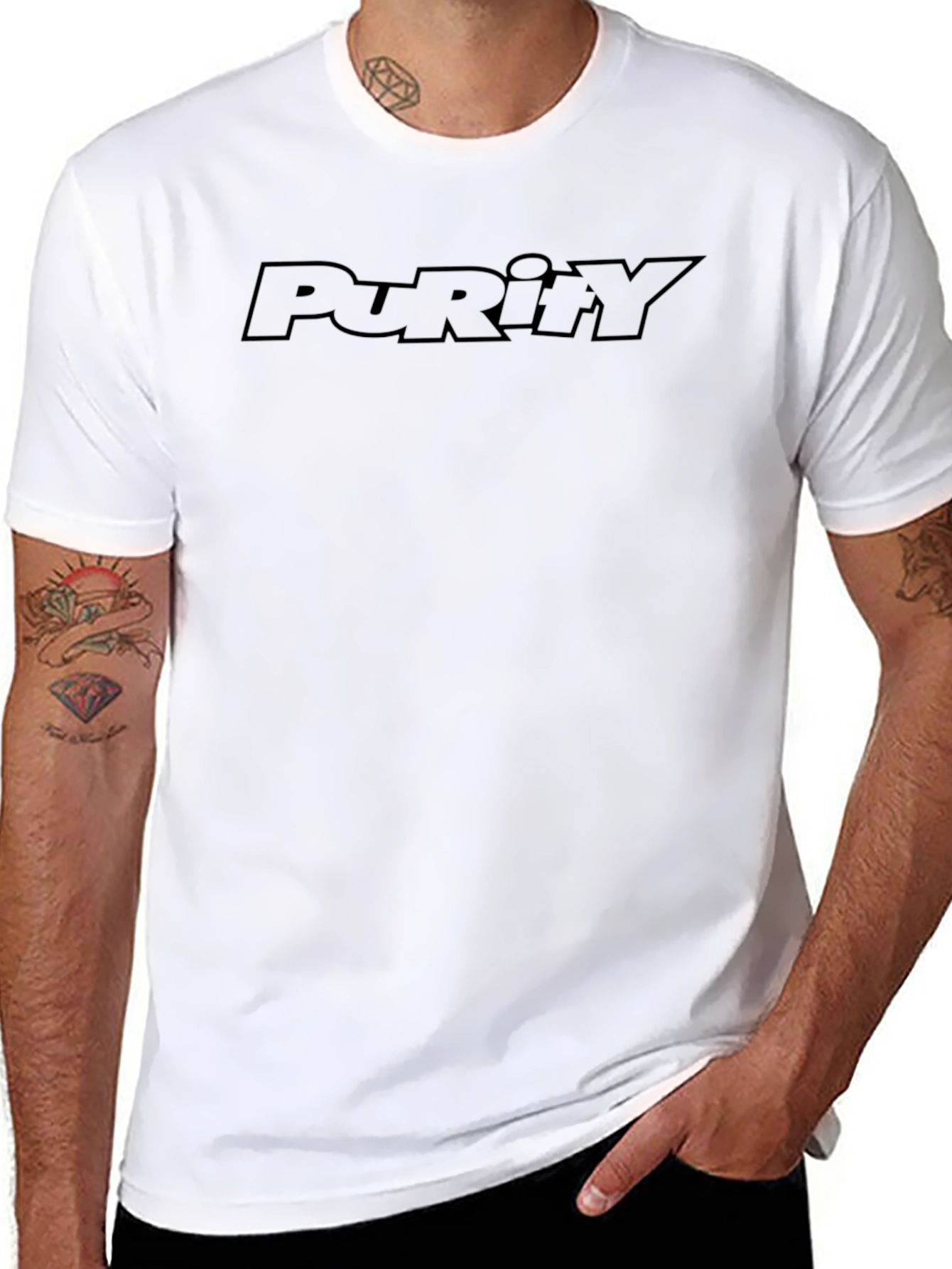 Purity Black T-Shirt - Modern Graphic Tee