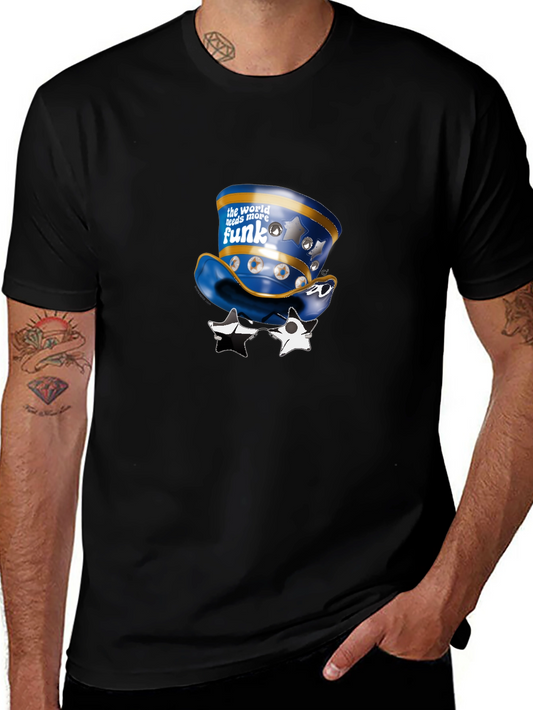 Funky Hat and Star Glasses Graphic T-Shirt