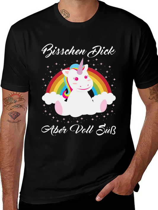 Funny Unicorn T-Shirt - Bischen Dick Aber Voll Sub